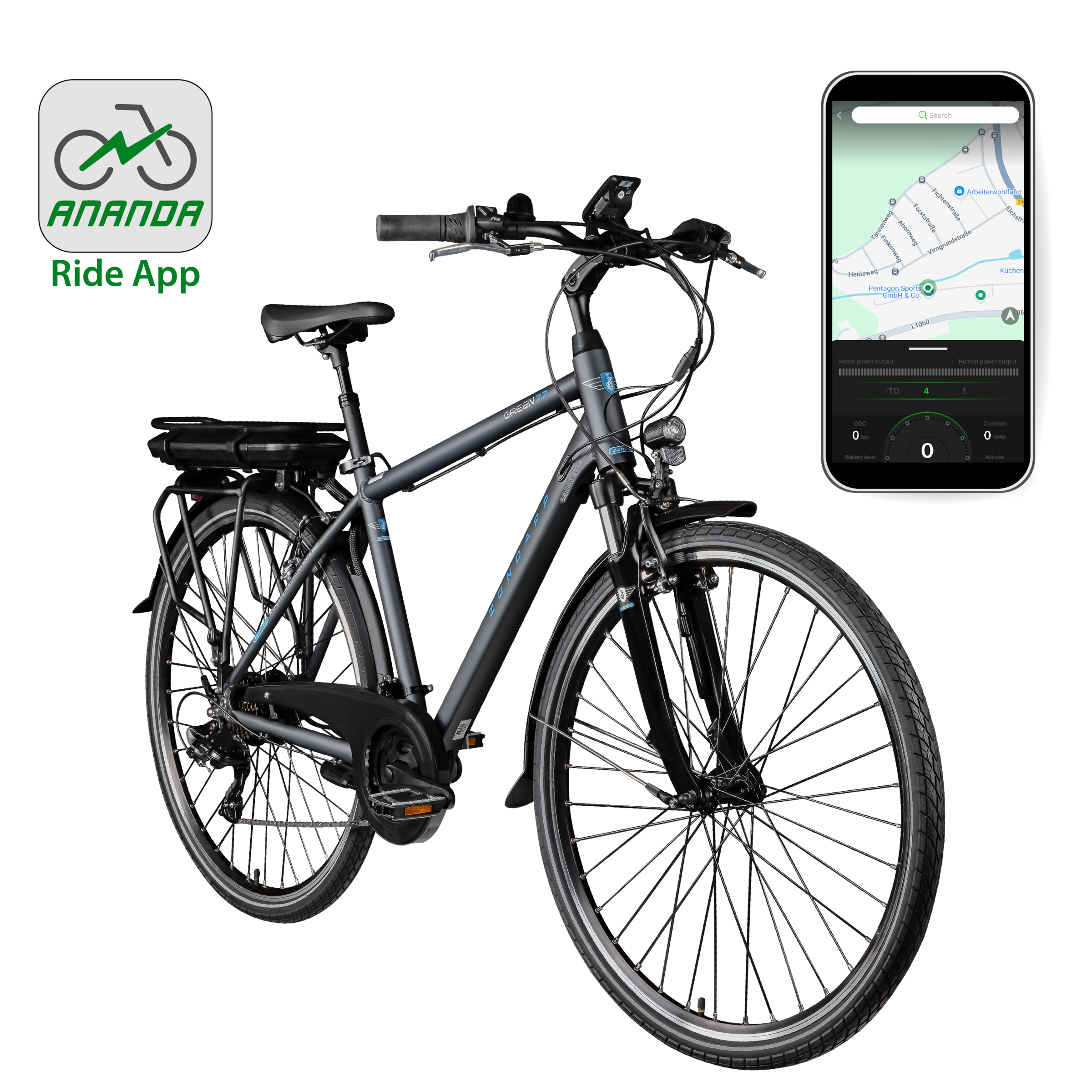 Zündapp »Green 7.7 Herren« 21 Gang Shimano Tourney Schaltwerk Kettenschaltung Heckmotor 250 W Pedelec, Elektrofahrrad für Damen u. Herren