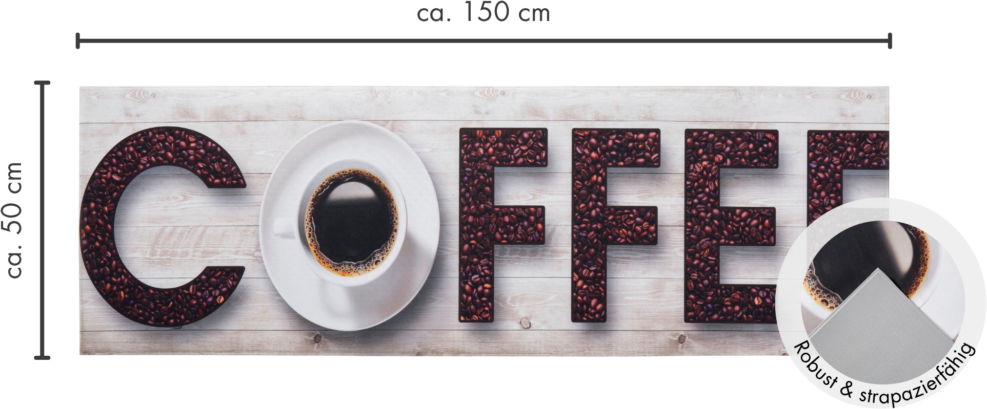 Andiamo Läufer »Kitchen« rechteckig 3 mm Höhe Vinyl-Küchenläufer, moderne Küchenmotive, Pasta, Gewürze, Kaffee