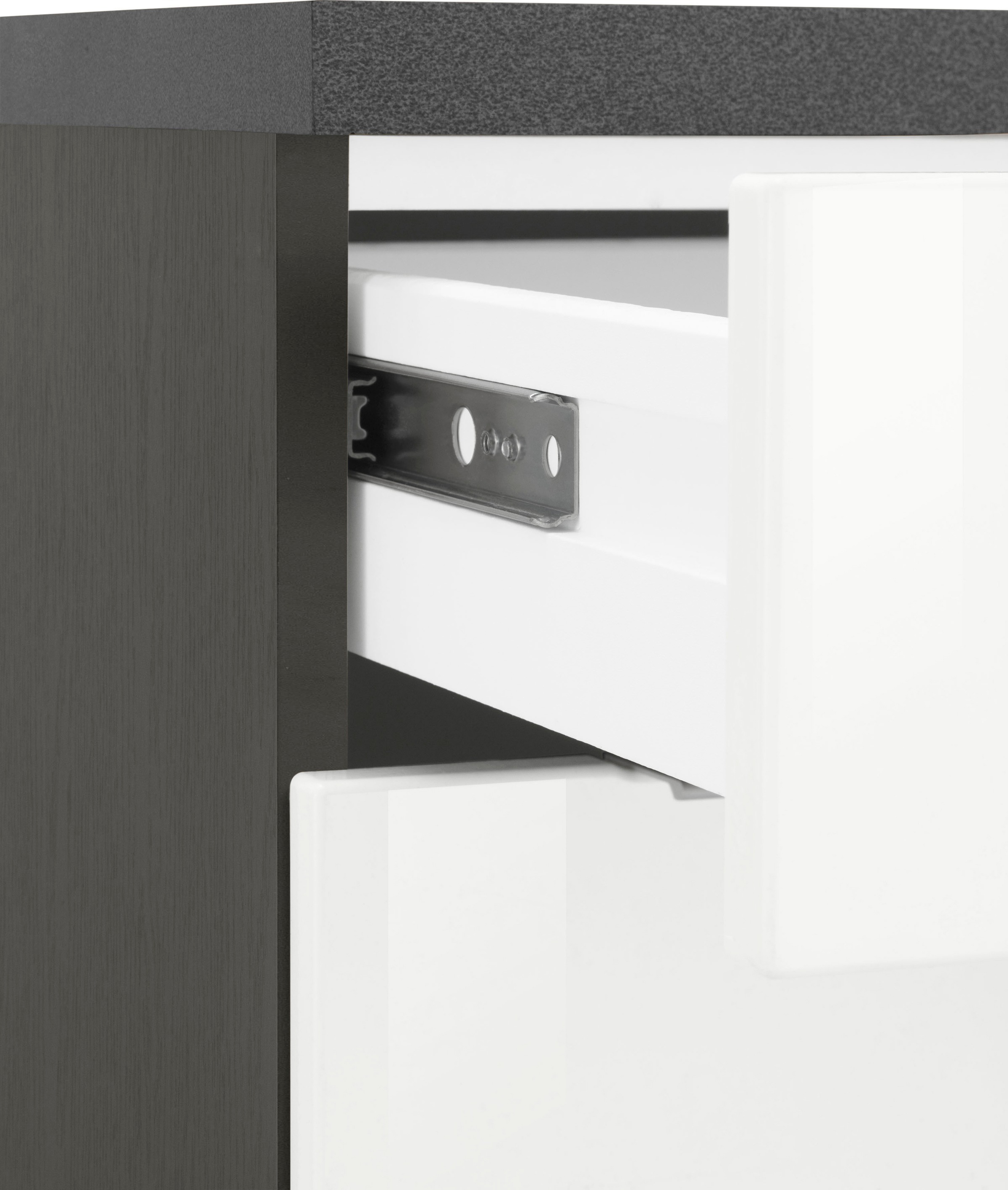 KOCHSTATION Küchenzeile »KS-Brindisi«, Breite 220 cm, wahlweise mit E-Geräten, mit MDF-Fronten