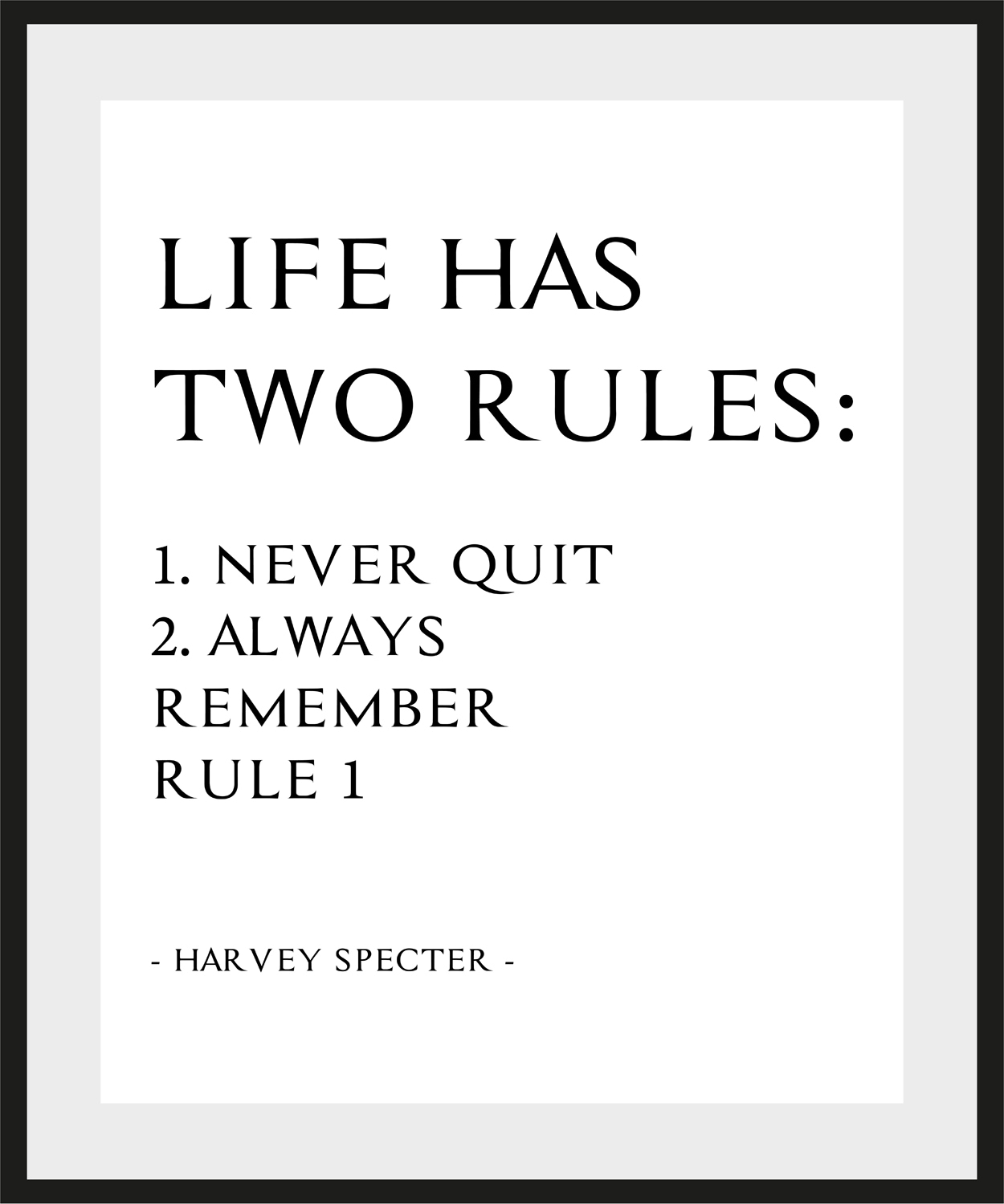 queence Bild »Never Quit« Filmszene | Humor | Motivationsbilder | Schriftzug | Sprüche & Texte Spruch, gerahmt