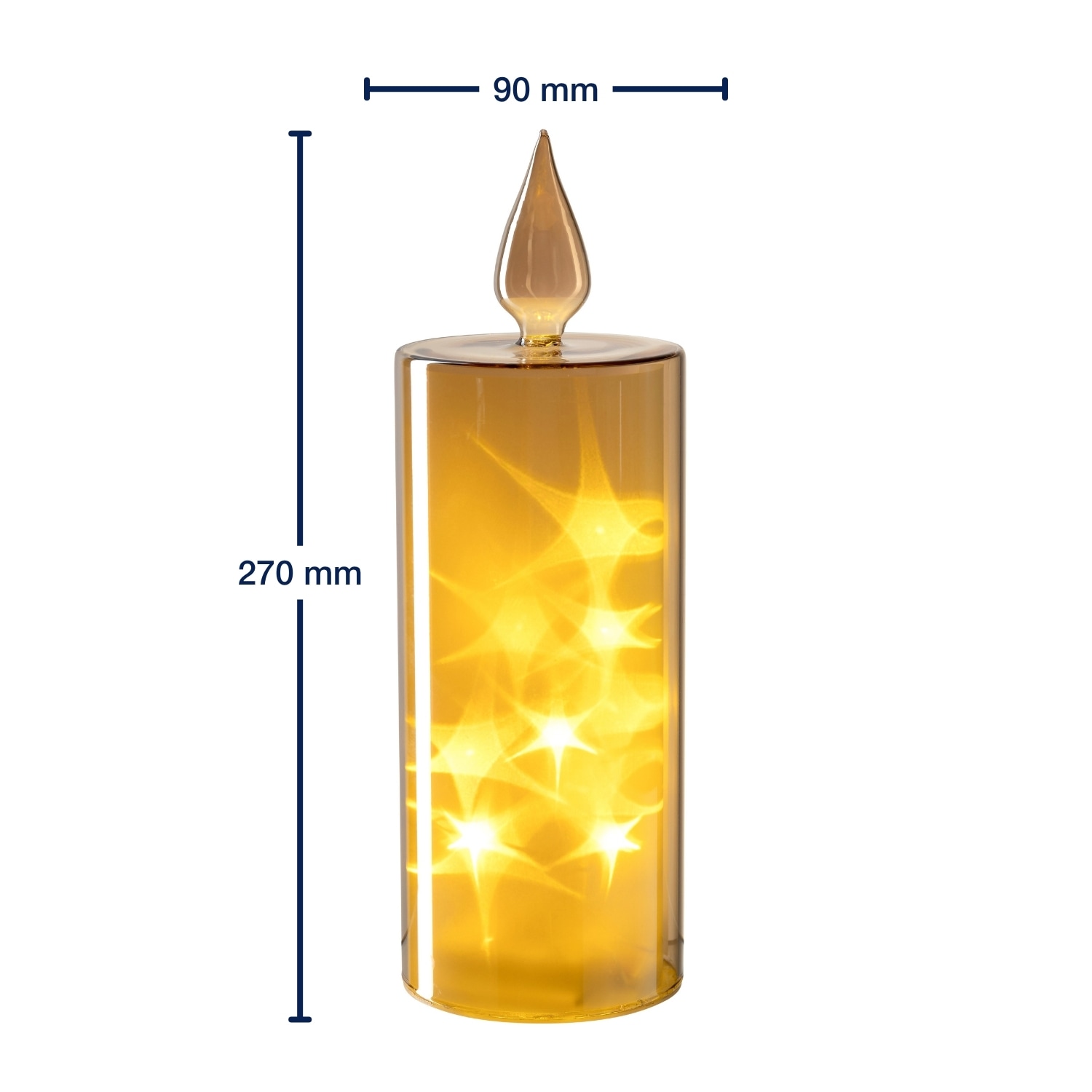 LEONARDO LED Dekolicht »Capanna«, Glaskerze in festlichem Design mit Lüstertechnik