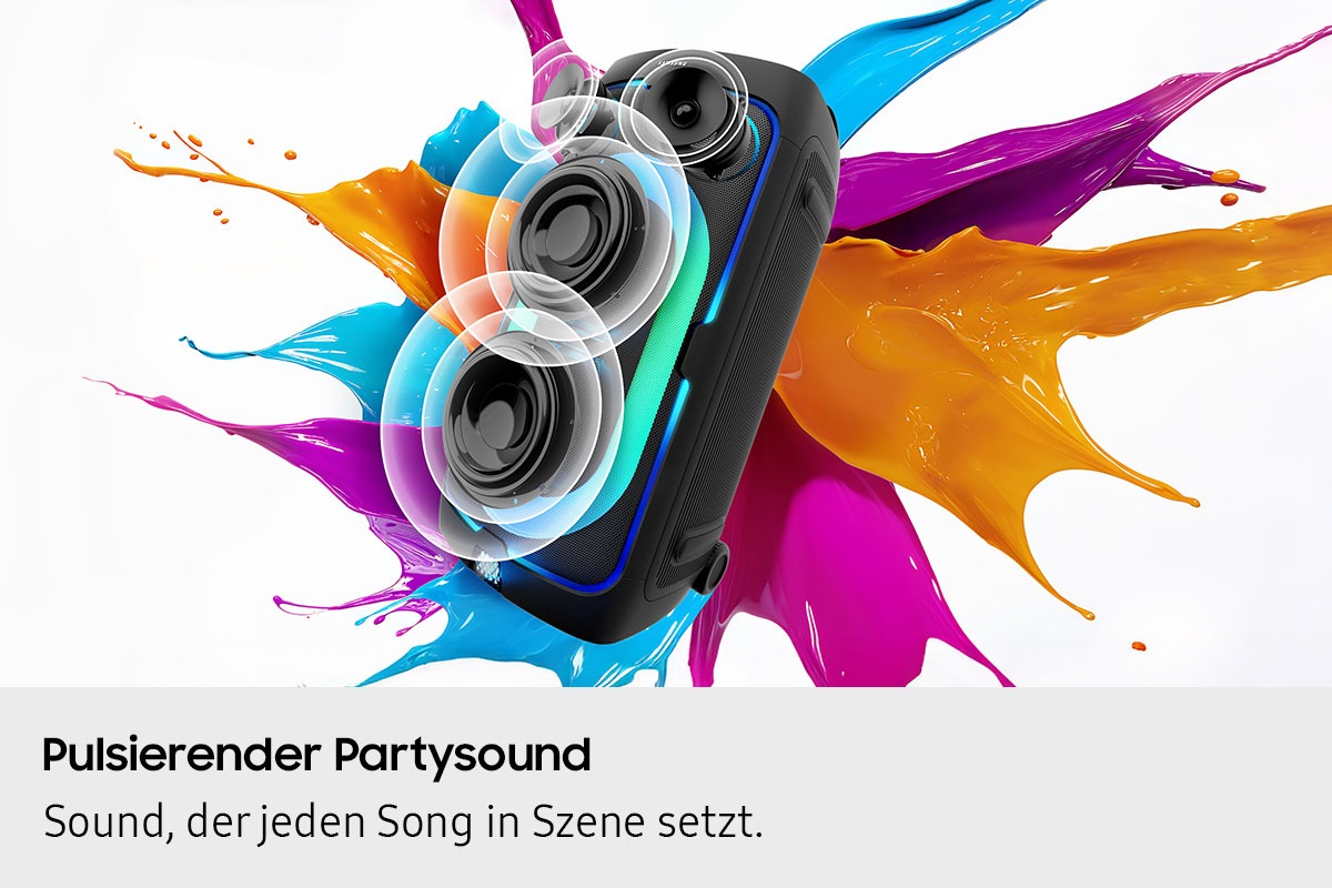 Samsung Party-Lautsprecher »Sound Tower MX-ST50F (2025)« 2.0 (Bluetooth Bassregelung | Beleuchtungseffekte | Lautstärkeregelung | Pairing | USB-Wiedergabe 240 W)