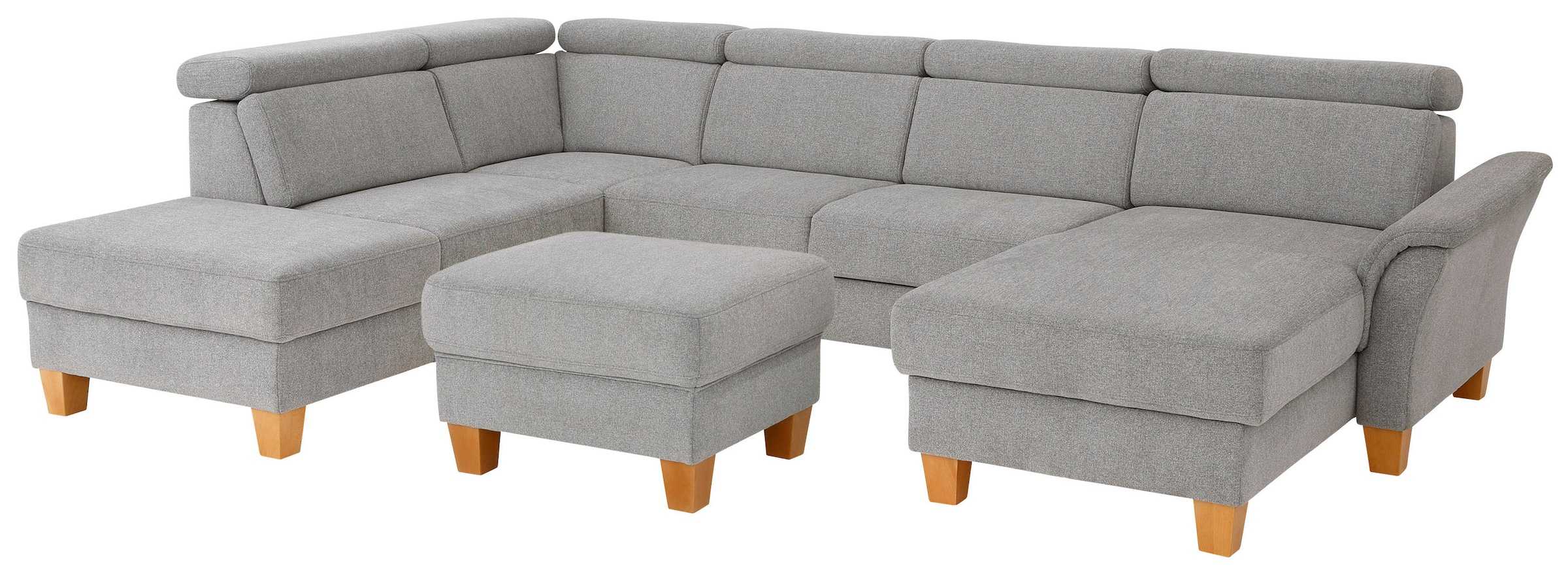 Home affaire Wohnlandschaft »Conville U-Form«, Kopfteilverstellung wahlweise mit Bettfunktion und Bettkasten