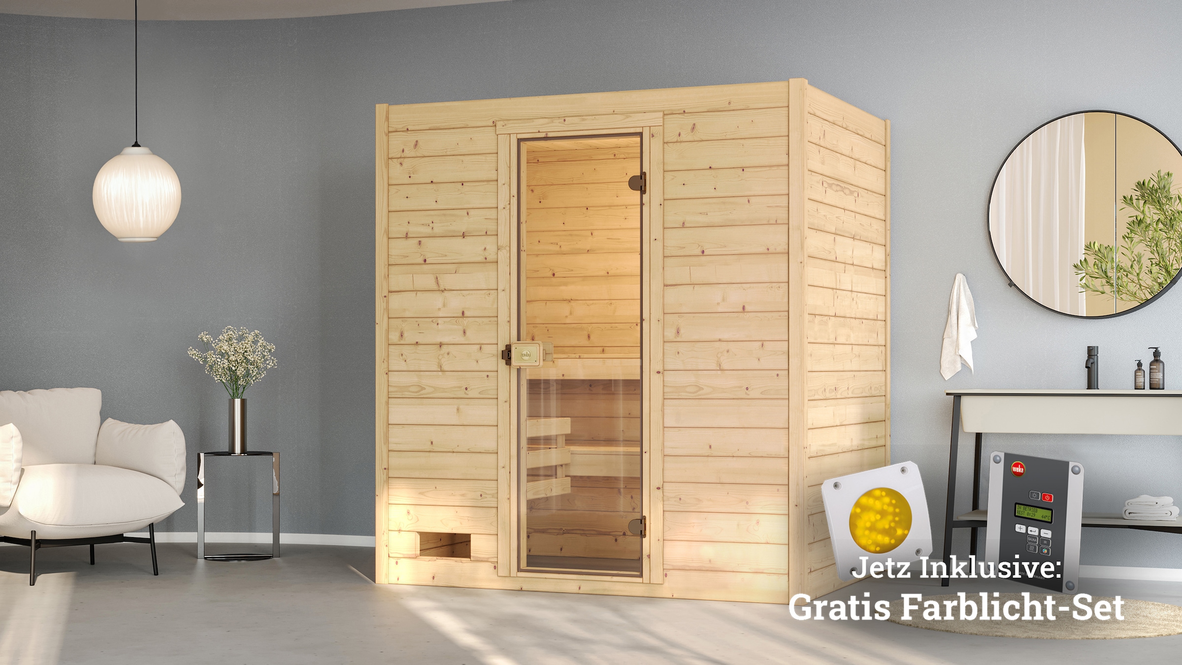 weka Sauna »Valida«, 4,5 kW-Ofen mit digitaler Steuerung
