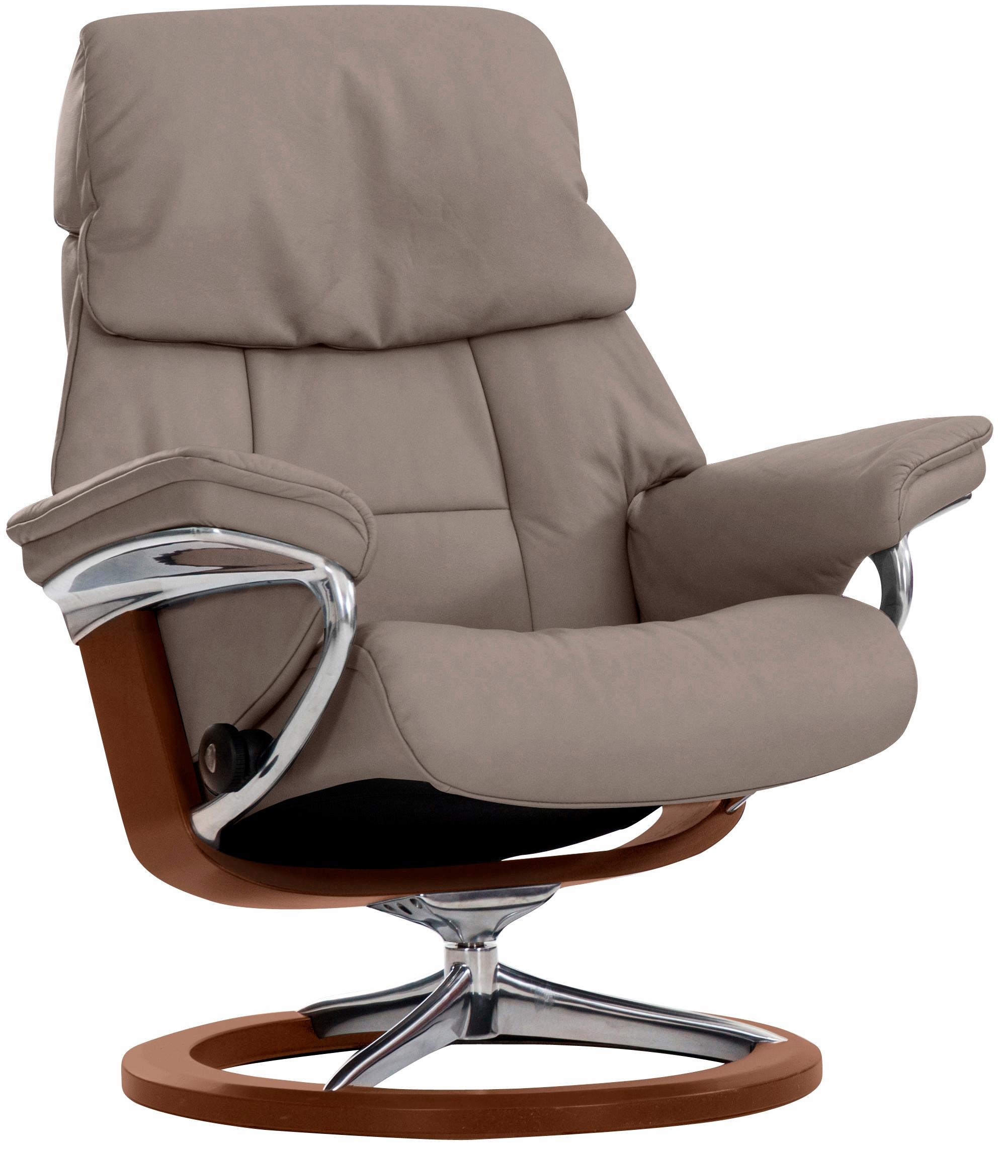 Stressless® Relaxsessel »Ruby«, (Set, Relaxsessel mit Hocker), mit Signature Base, Größe M, Gestell Eiche, Wenge, Braun & Schwarz