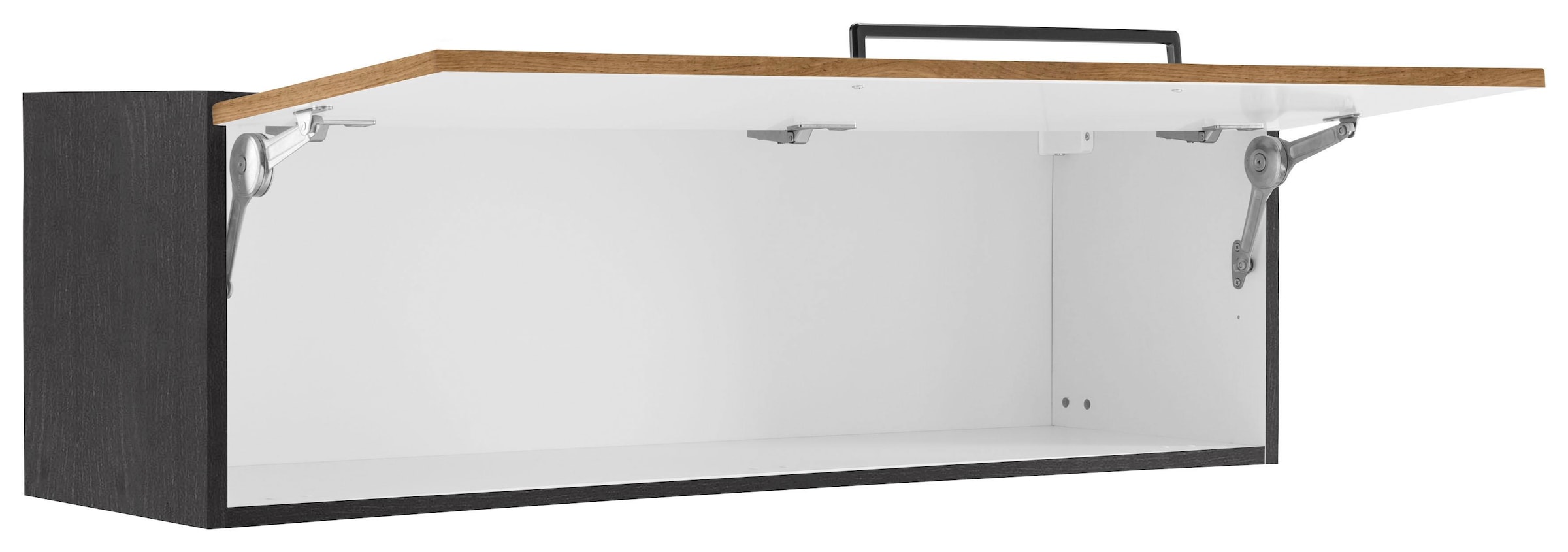 KOCHSTATION Klapphängeschrank »KS-Tulsa«, 110 cm breit, mit 1 Klappe, schwarzer Metallgriff, MDF Front