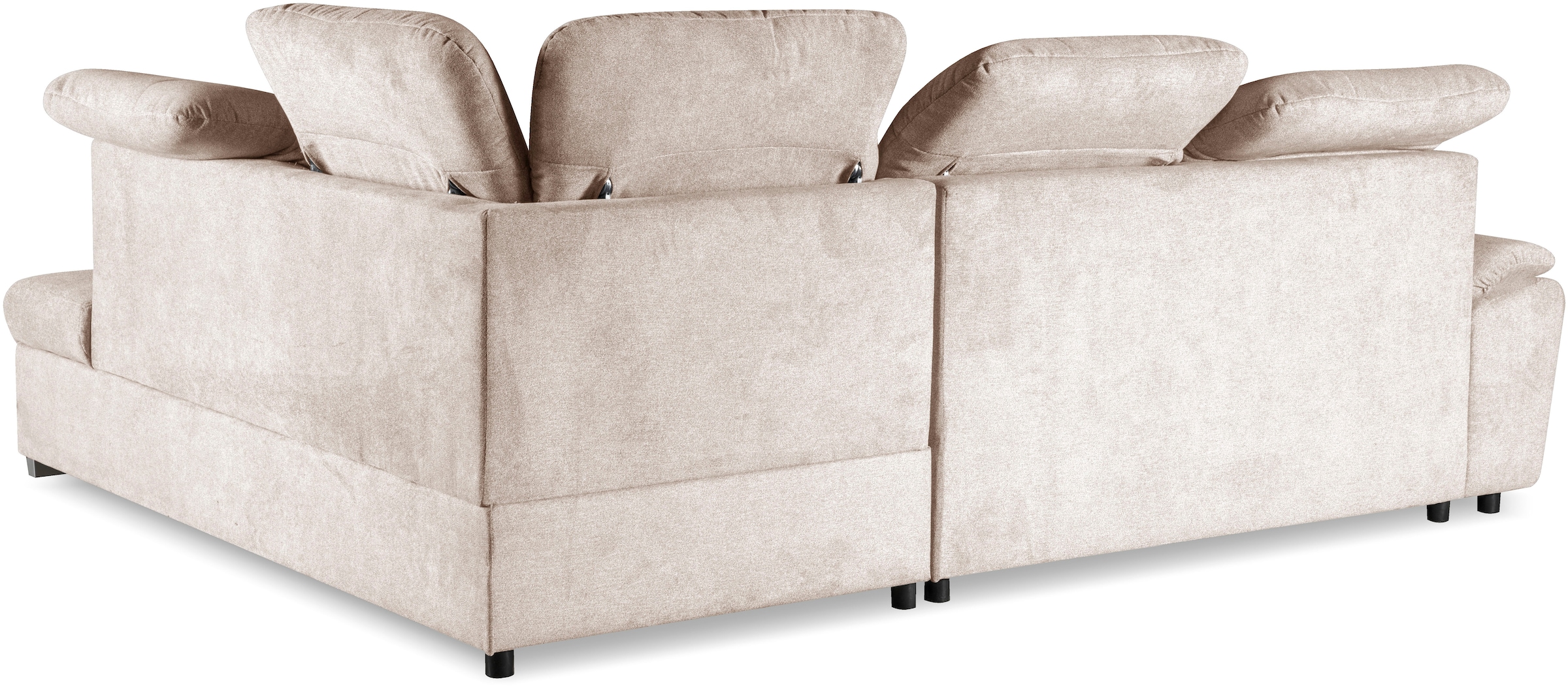 WERK2 Ecksofa »Brindisi, Multifunktion, bequem & komfortabel, Breite 263cm, L-Form« mit verstellbaren Kopfteilen, Bettfunktion & Bettkasten