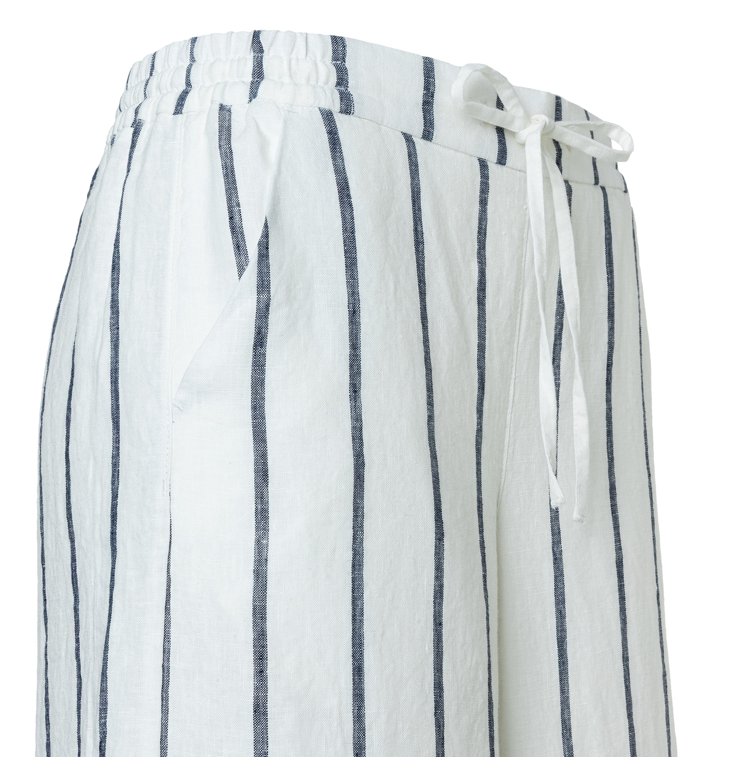 MAC Leinenhose »CALLIE cropped«  gestreift mit Kordelzug