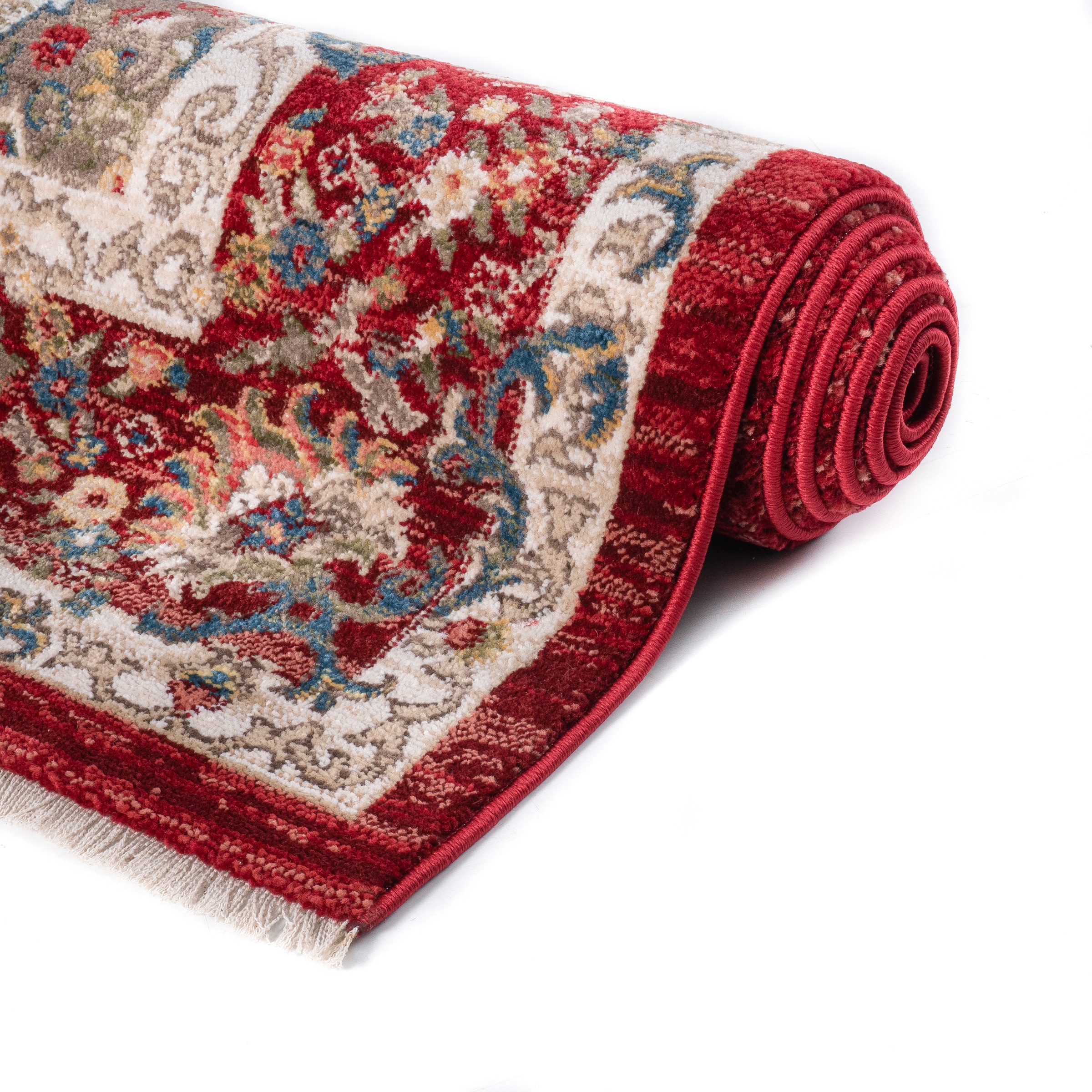 OTTO home Teppich »Molvio, mit & ohne Fransen« rechteckig 18 mm Höhe Orient-Optik, Vintage Design, weich, Wohnzimmer, Schlafzimmer