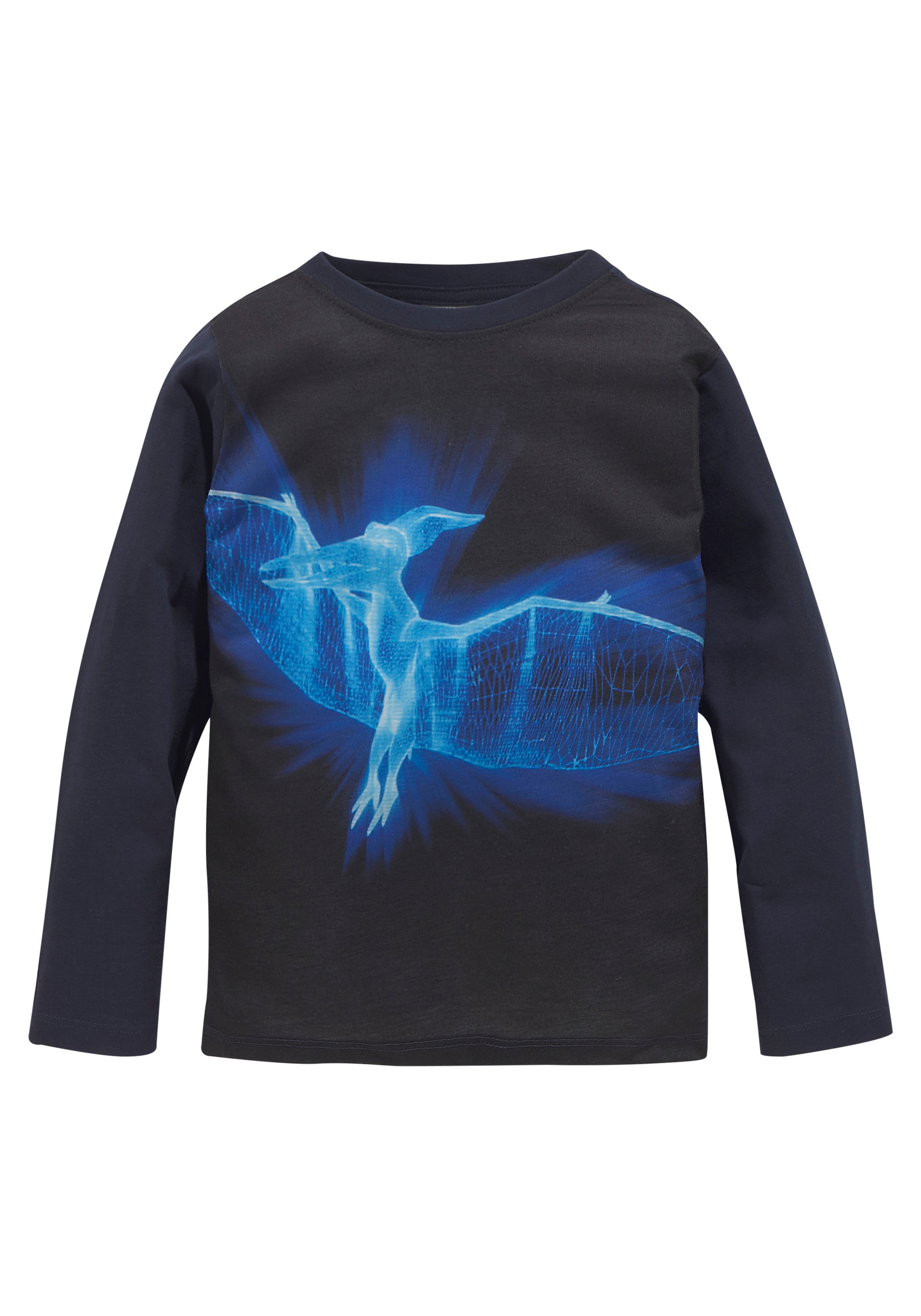 KIDSWORLD Langarmshirt »FLYING DINO«, Langarm, Basic-Passform, bedruckt, Rundhalsausschnitt