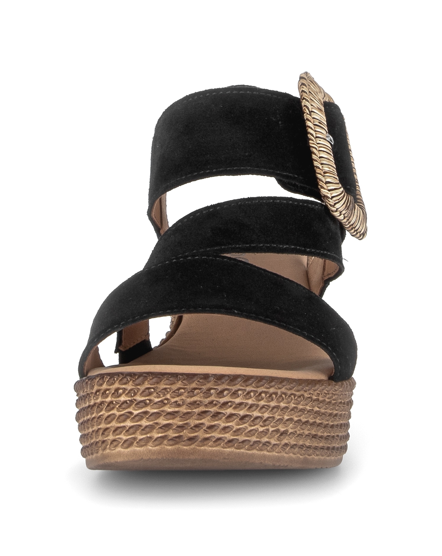 Gabor Keilsandalette  , Sommerschuh, Riemchensandale mit auffälliger Zierschnalle