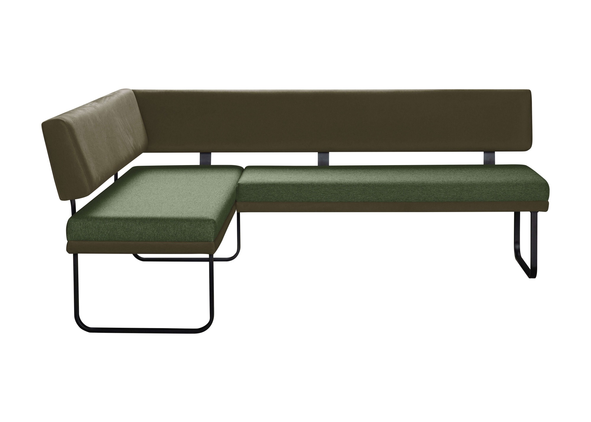 OTTO home Eckbank »Gabi Esszimmerbank, Bank, Küchenbank, Polsterbank« Gestell aus matt-schwarzem Flachmetall, stabil, 2-Stoff-Design