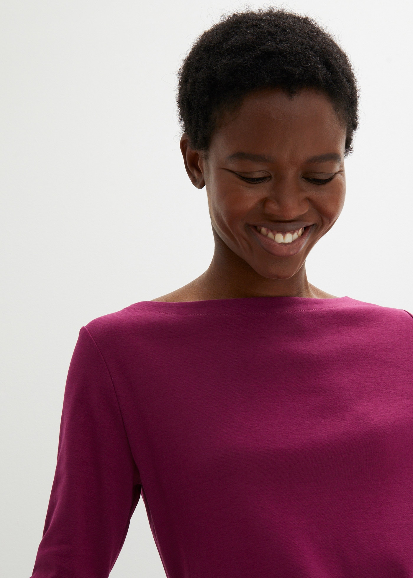 bonprix Langarmshirt mit 3/4-Arm und U-Boot-Ausschnitt