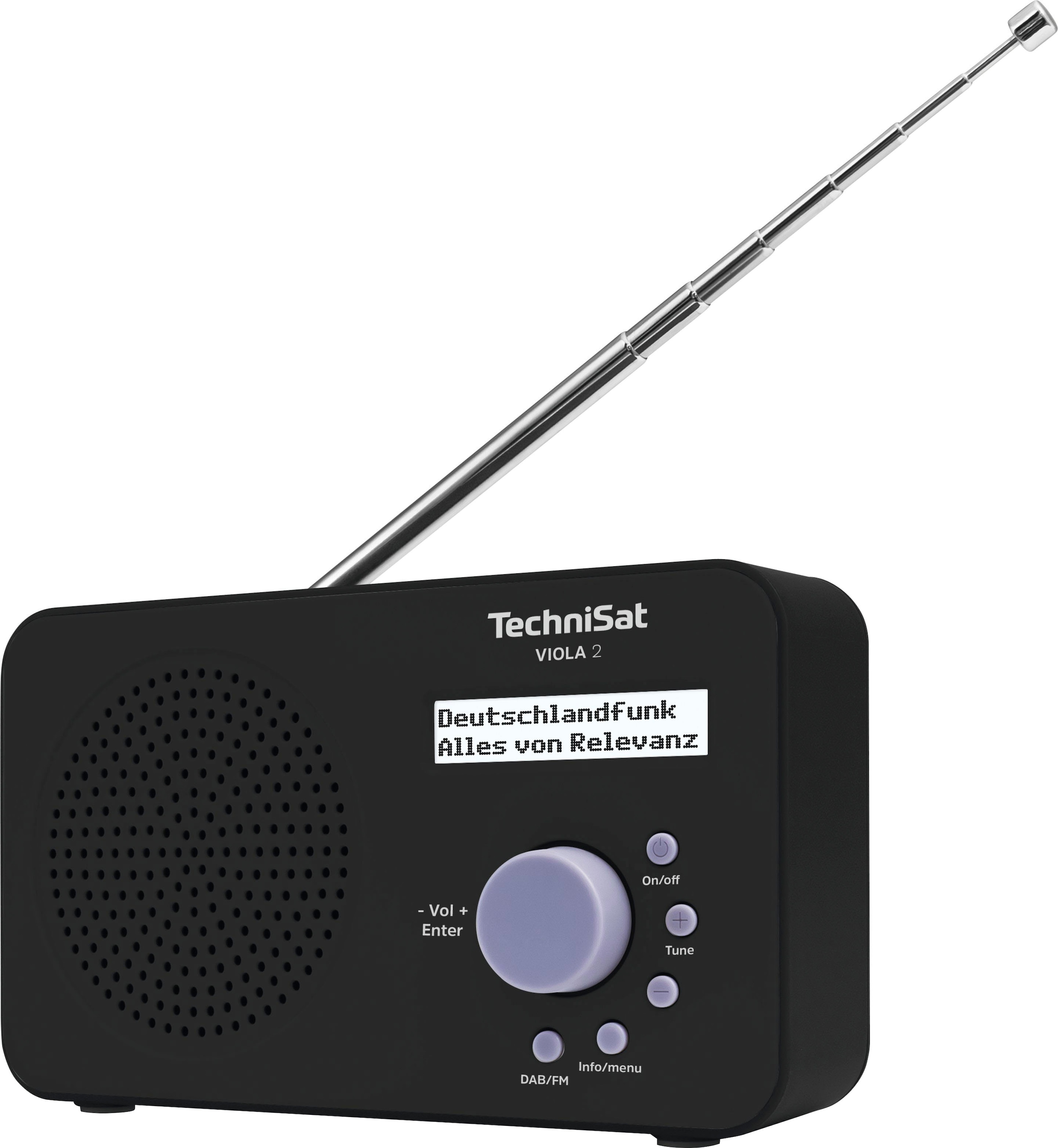 TechniSat Digitalradio (DAB+) »VIOLA 2 Tragbares«, (Digitalradio (DAB+)-UKW  mit RDS), zweizeiliges Display, Batteriebetrieb möglich ➥ 3 Jahre XXL  Garantie | UNIVERSAL