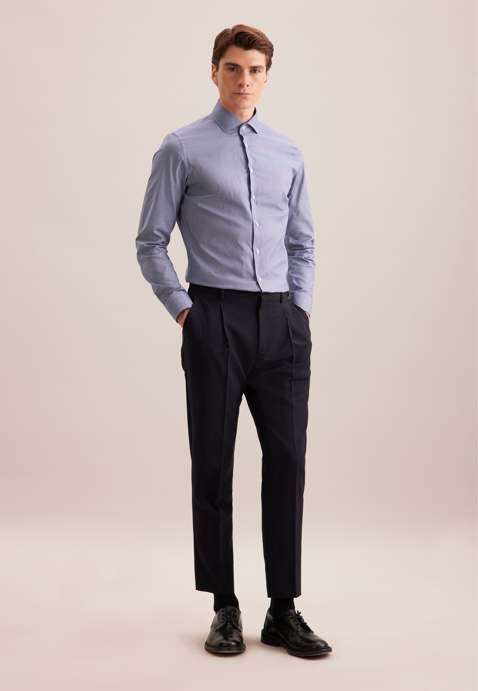 seidensticker Businesshemd »Schwarze Rose« X-Slim 1/1 Kentkragen Druck