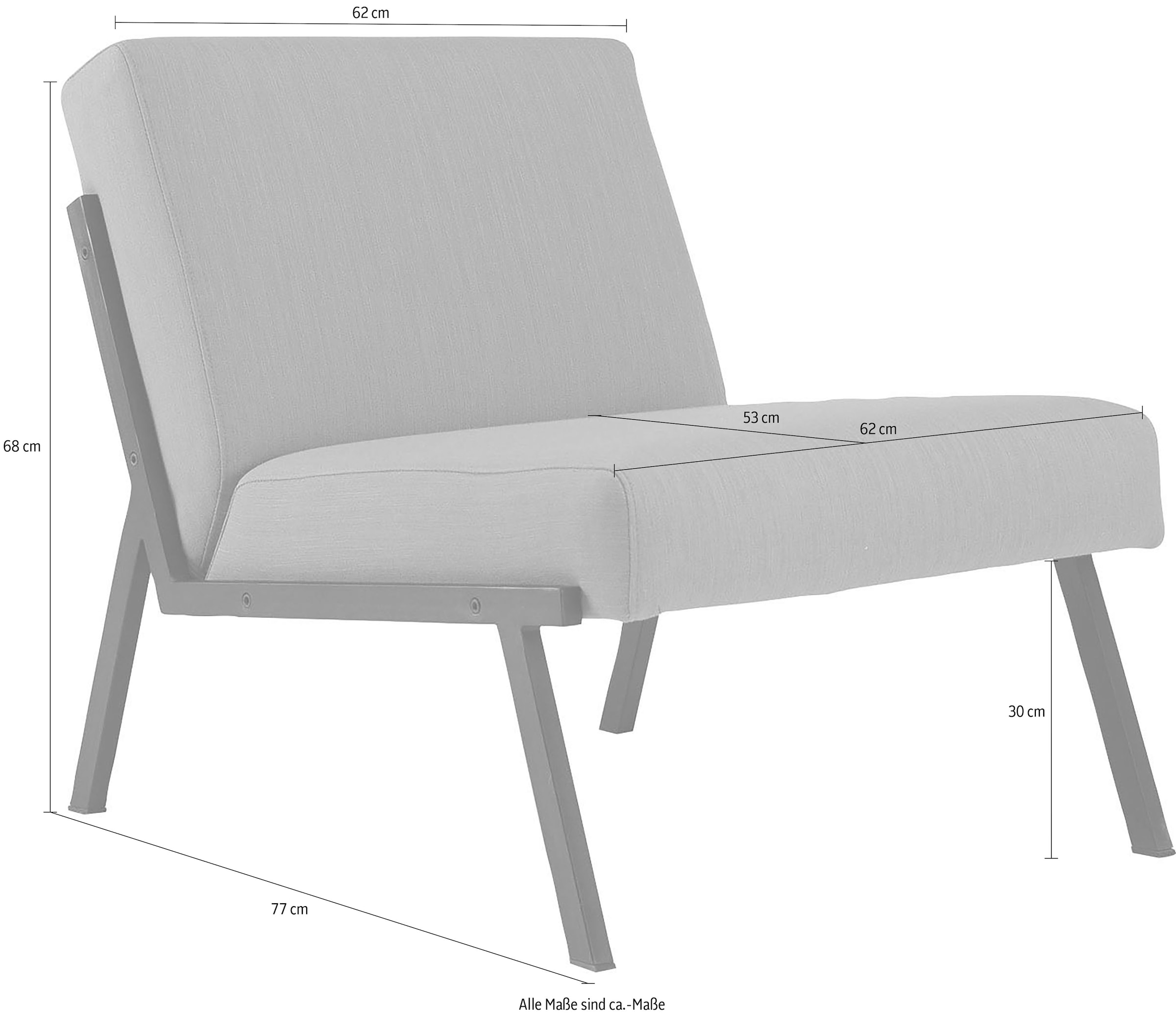 INNOVATION LIVING ™ Loungesessel »Vikko 565, Relaxsessel, Designsessel, bequem«, Industriedesign mit schwarzen Metallbeinen