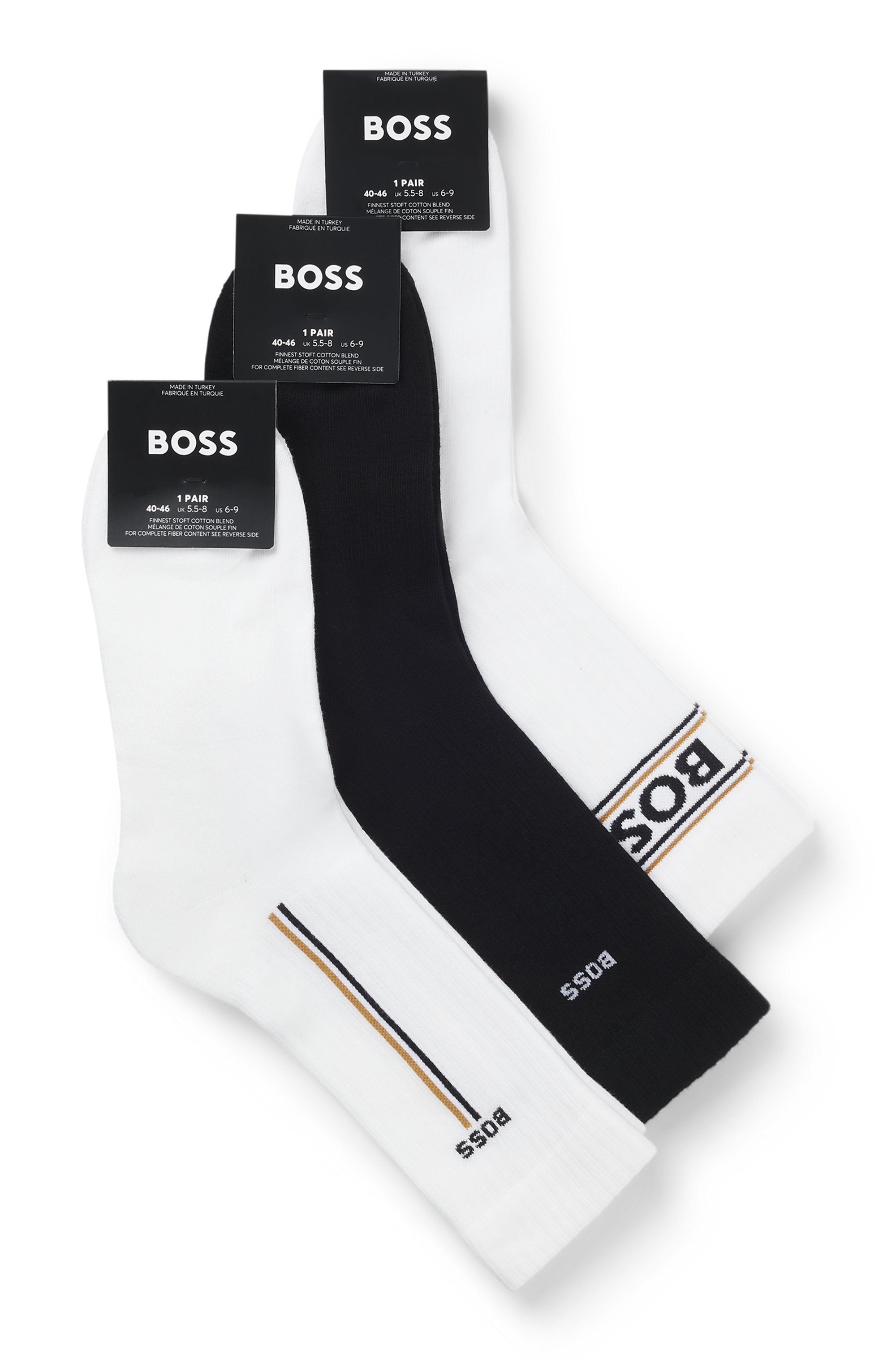 BOSS Socken »Giftset Iconic« 3 Paar tlg. Neuheit, in Geschenk-Box, verstärkte Zehen- und Fersenpartie