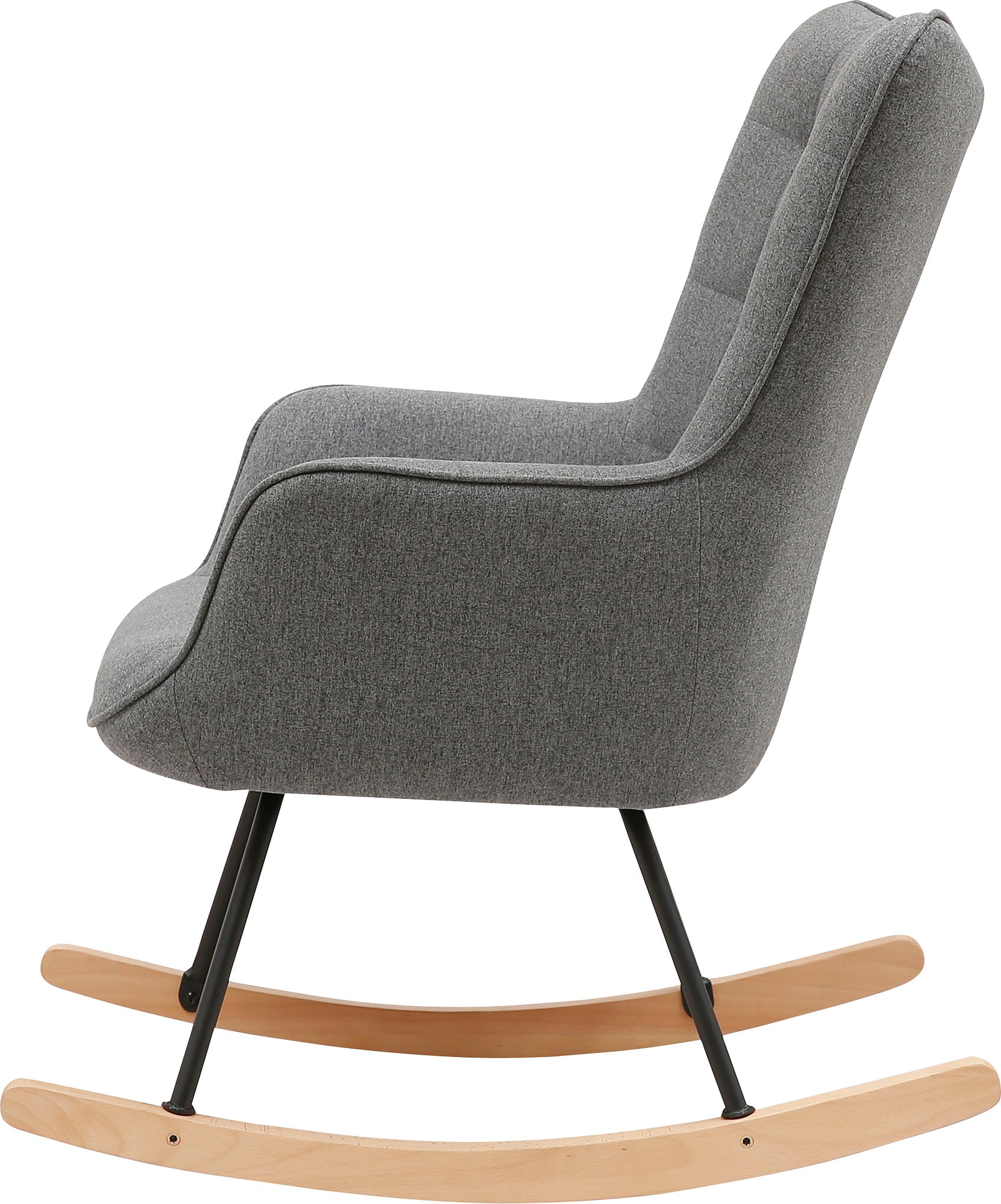byLIVING Schaukelstuhl »Richie«, 1 St., moderne Metallbeine mit Holzkufe, in Webstoff oder Cord erhältlich