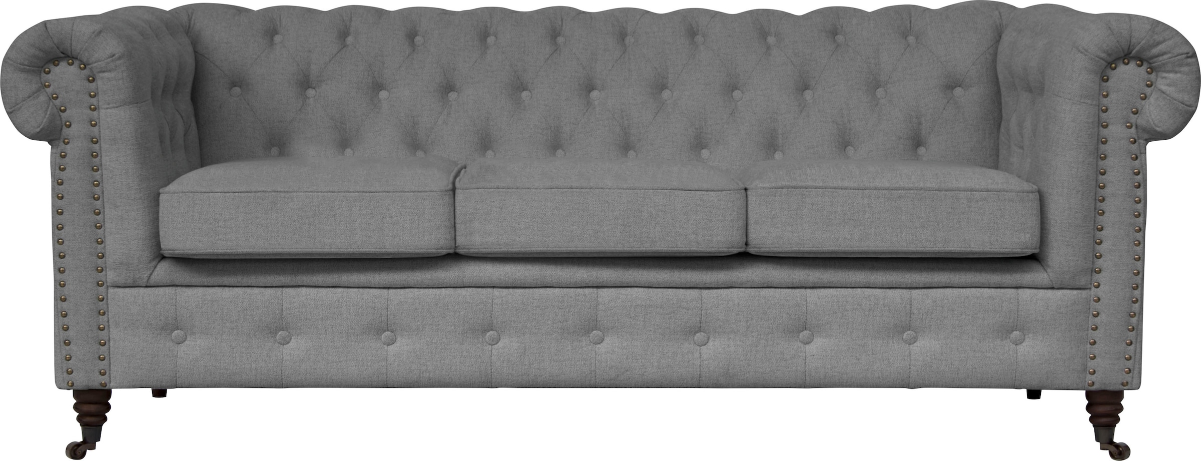 Chesterfield-Sofa »Aarburg«, aufwändige Knopfheftung und Ziernägel im Chesterfield-Design