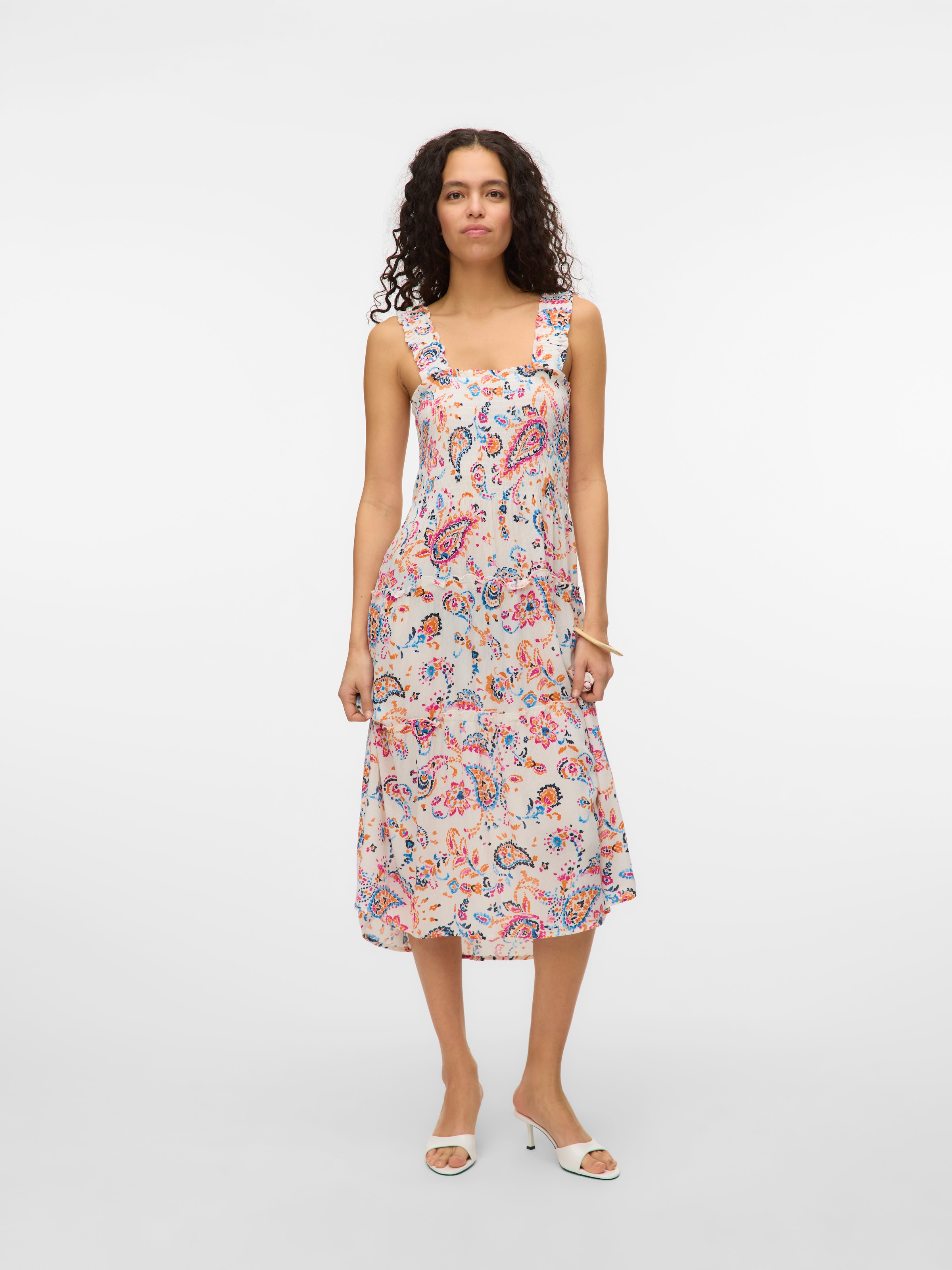 Vero Moda Sommerkleid »VMMENNY SL SMOCK CALF DRESS WVN GA«