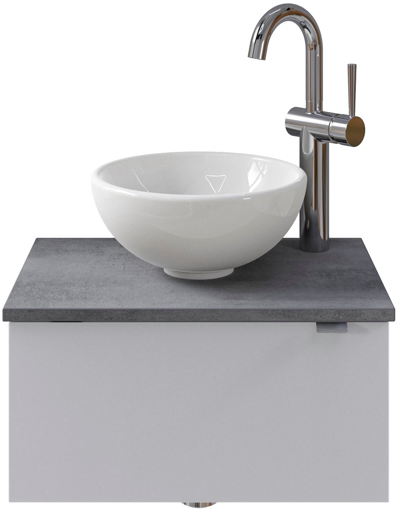 Saphir Waschtisch »Serie 6915 Waschschale mit Unterschrank für Gästebad, Gäste WC«, 51 cm breit, 1 Tür, Waschtischplatte, kleine Bäder, ohne Armatur