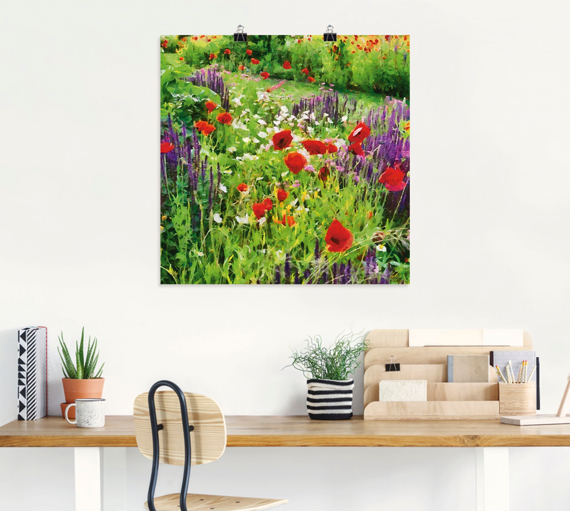Artland Wandbild »Lupinen und Mohnblumen«, Blumenwiese, (1 St.), als Poster, Wandaufkleber in verschied. Größen