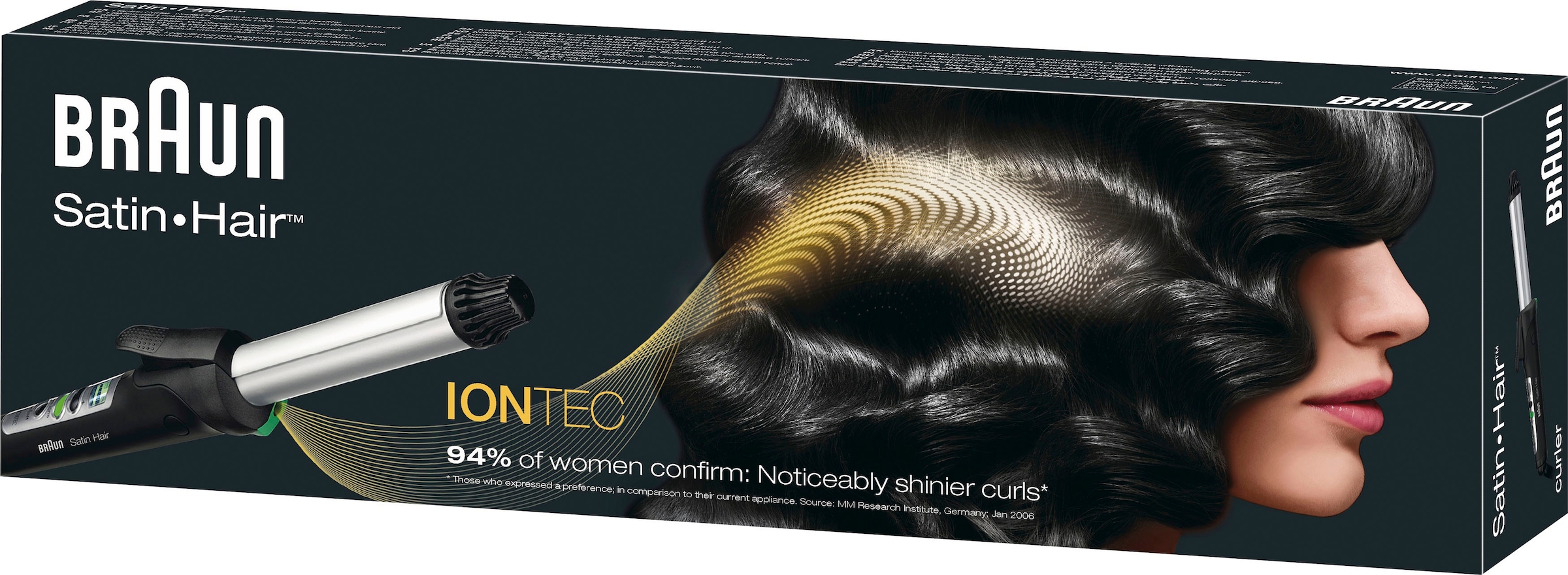 3 Jahren Iontec »Satin Braun Hair 7 Garantie Keramik-Beschichtung XXL Lockenstab BREC1E«, mit