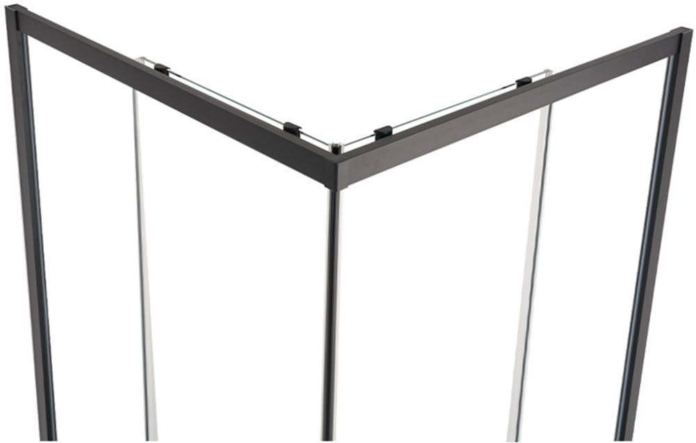 welltime Eckdusche »New Summer Black« verbessertes Rollensystem, schwarzer Aluminiumrahmen