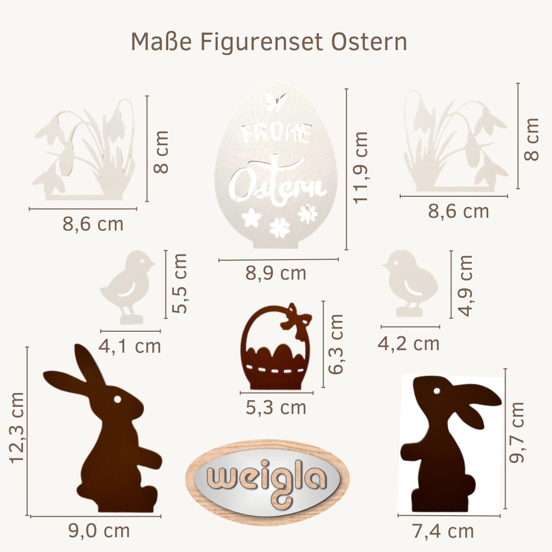 Weigla Dekofigur »Figurenset "Ostern" für WEIGLA Dekosockel, aus Holz« Erzgebirge garantiert, Innendeko für Ostern