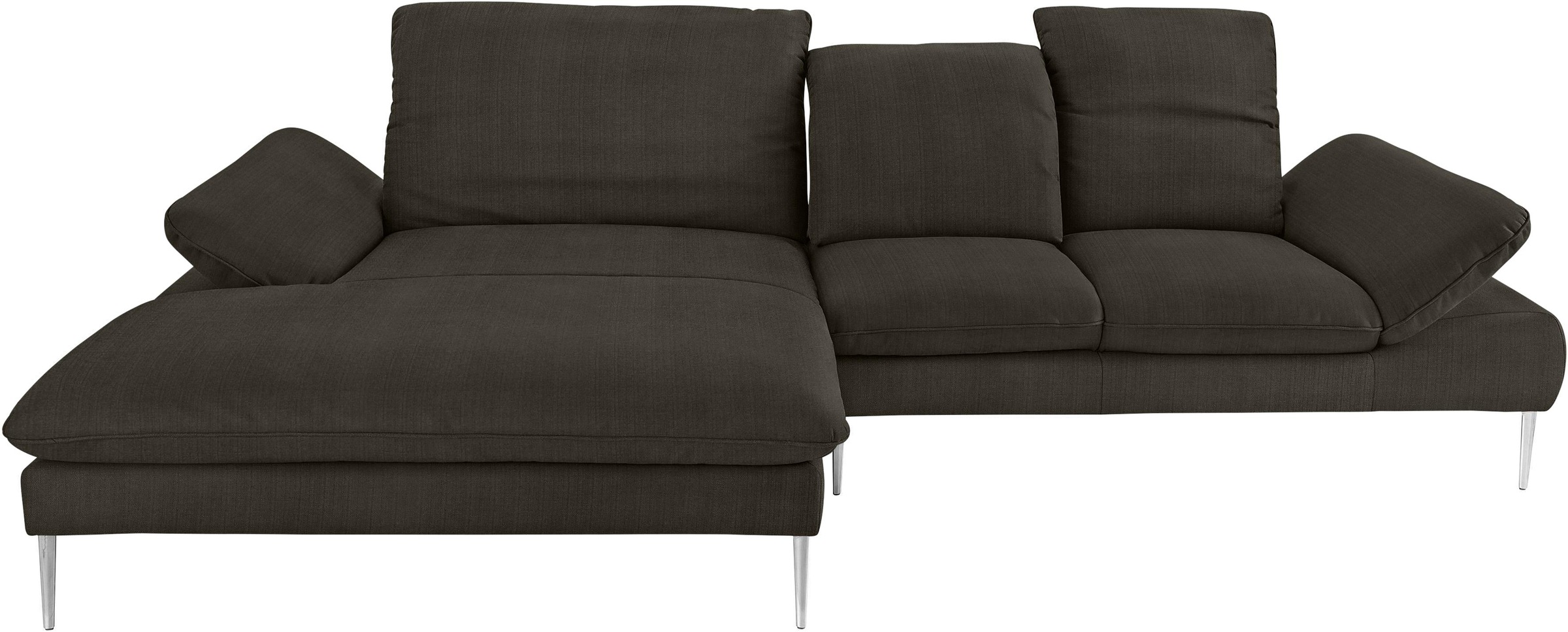 W.SCHILLIG Ecksofa »enjoy&MORE, Designsofa, elegant und bequem, L-Form«, mit Sitztiefenverstellung, Füße Chrom glänzend, Breite 310 cm