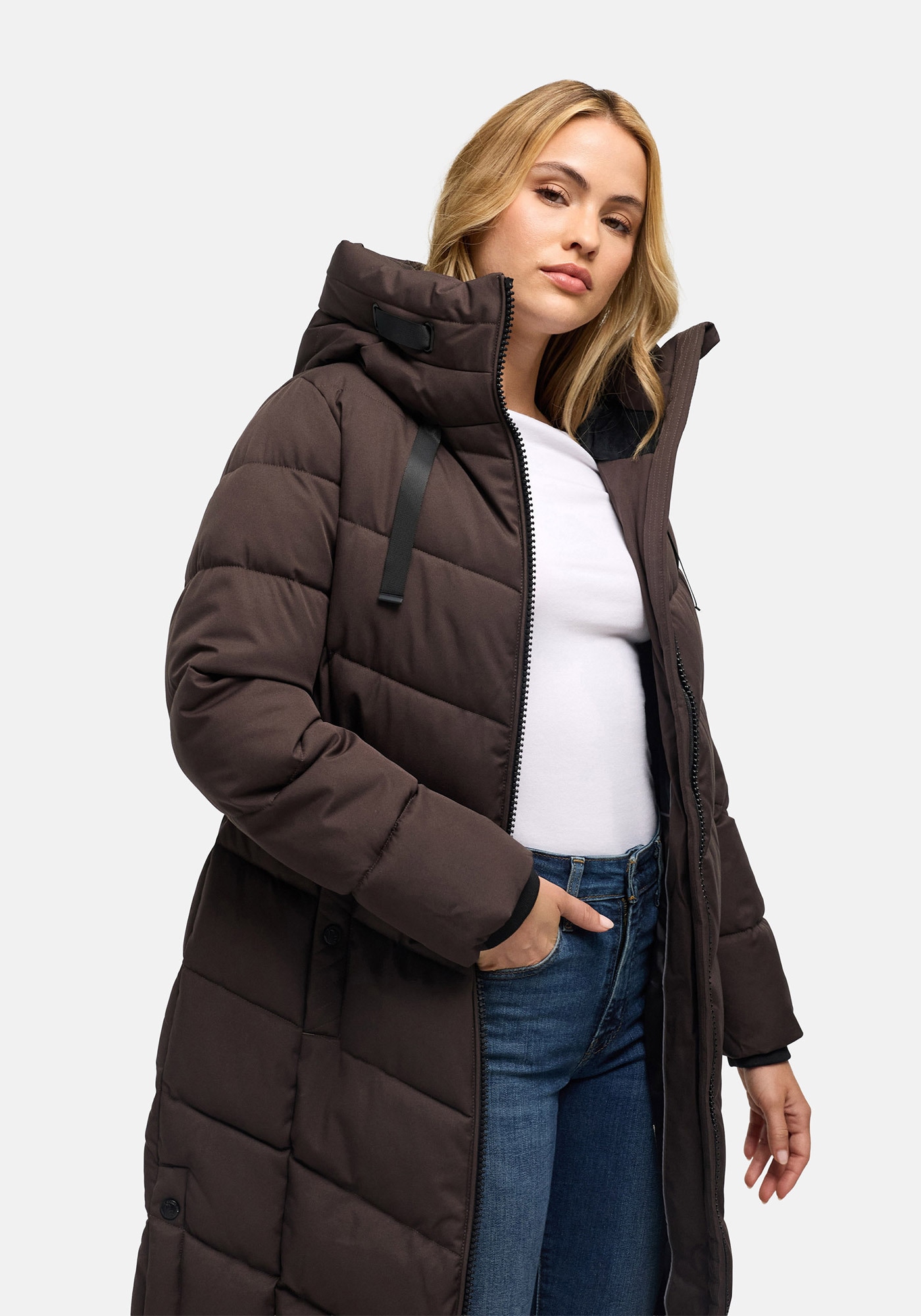 Navahoo Winterjacke »Navahoo Schmatzibaer lange Damen Winter Steppjacke N009«
