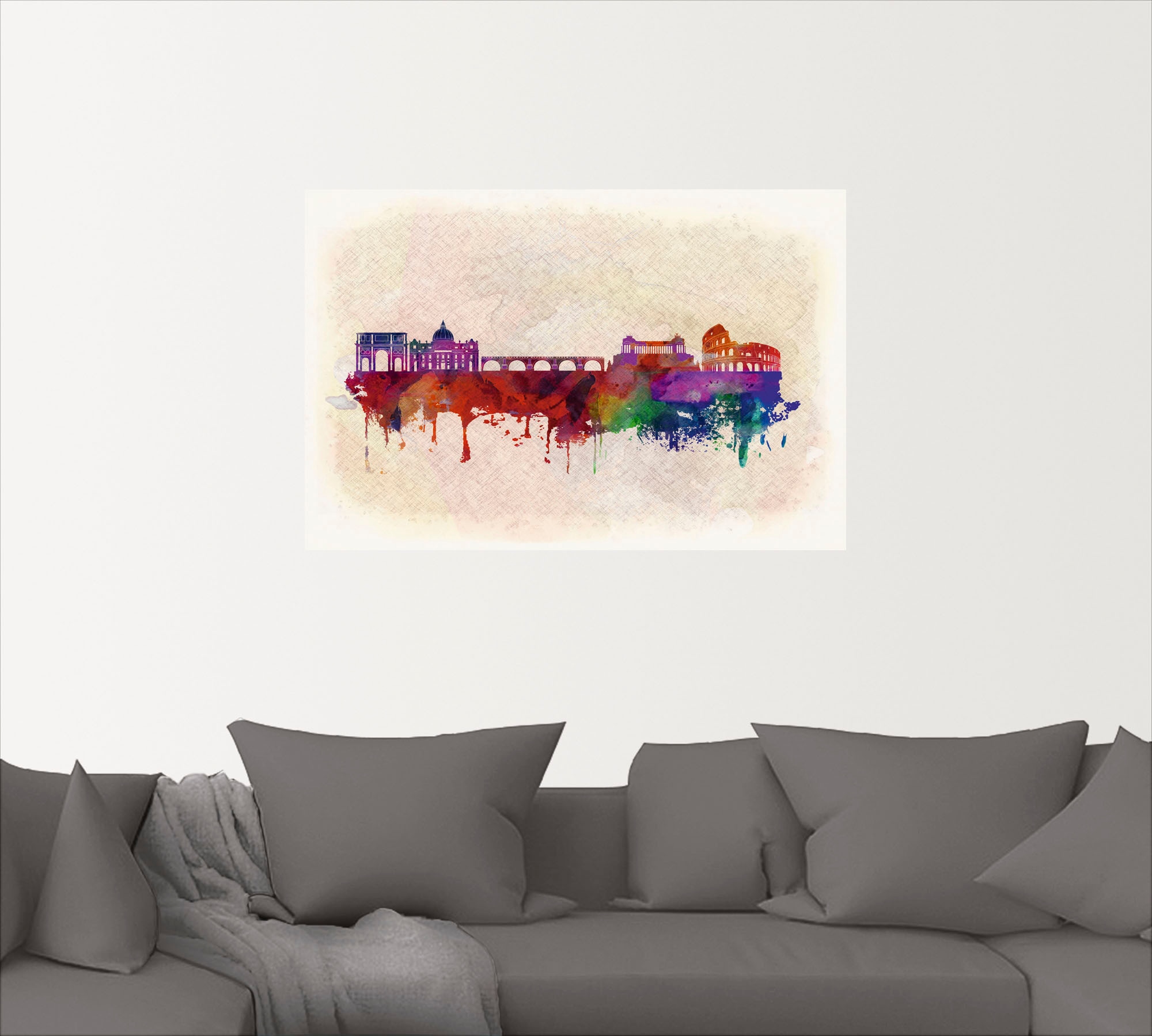 Artland Wandbild »Rom Italien Skyline«, Italien, (1 St.), als Alubild, Leinwandbild, Wandaufkleber oder Poster in versch. Größen