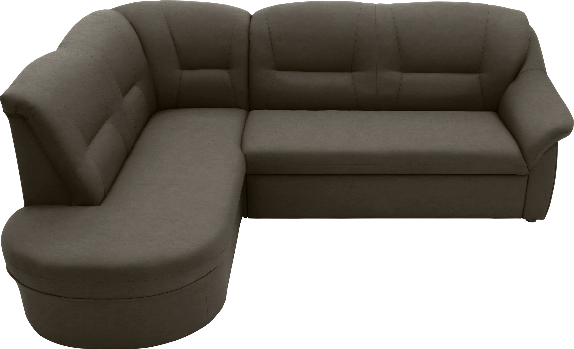 DOMO collection Ecksofa »Faenza für kleine Räume, Stellmaße 232,176cm, komfortabel, L-Form«, mit Ottomane, zeitlos, elegante Armlehnen, wahlweise mit Bettfunktion