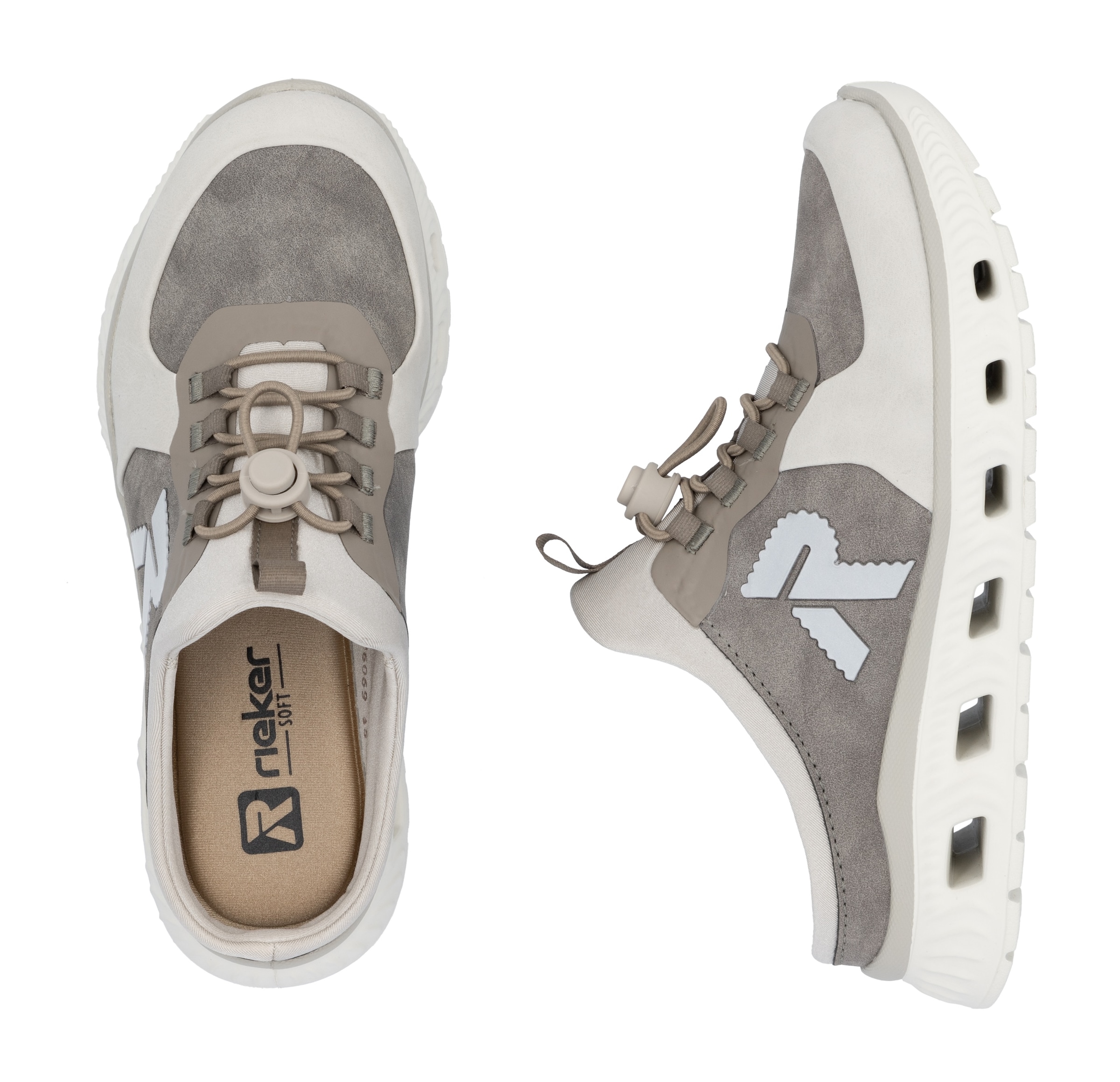 RIEKER Sport Clog, Schlupfschuh, Sabot, Sneaker mit aufgesetztem Schnellverschluss