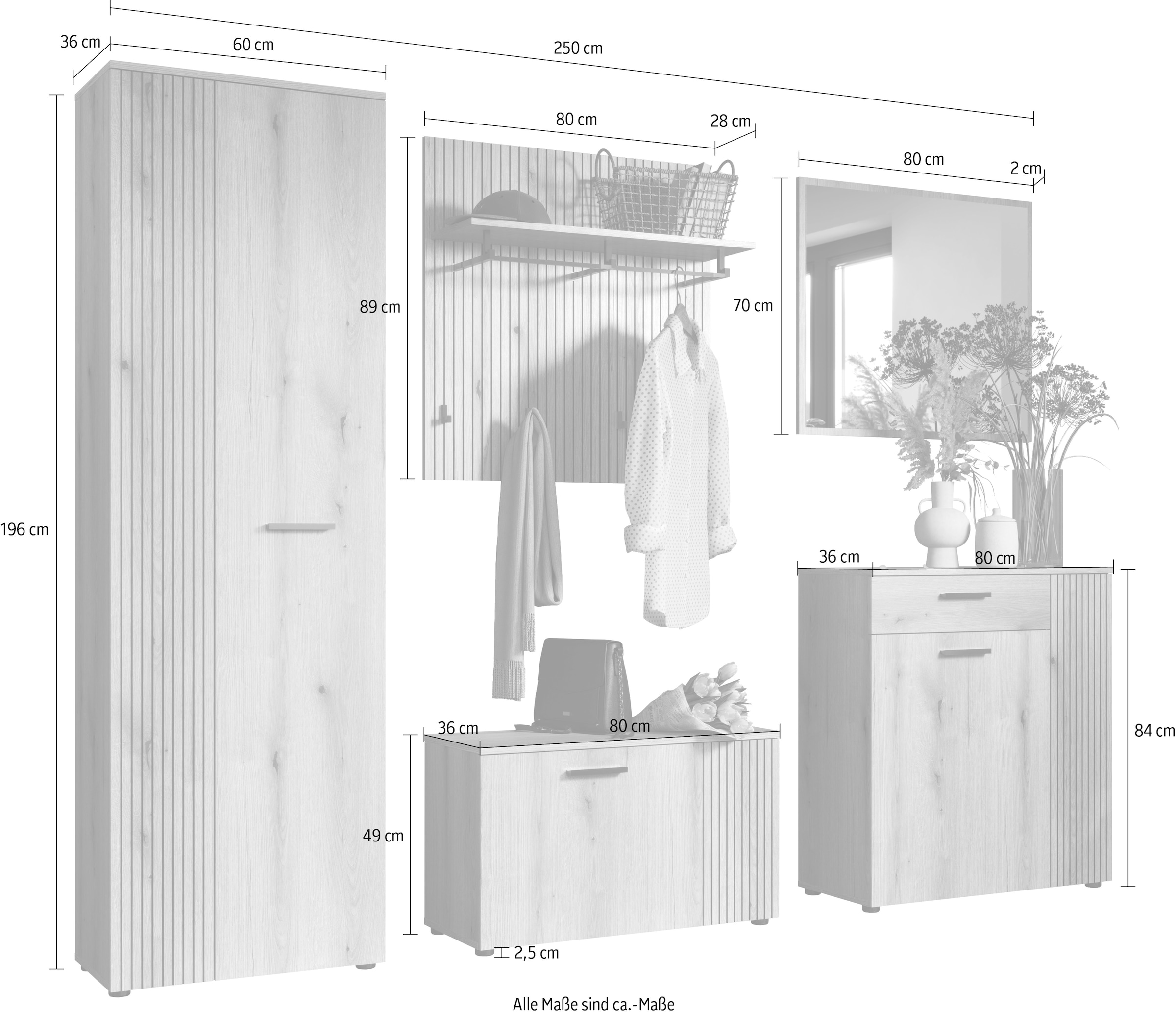 Home affaire Garderoben-Set »Amrum« Komplett-Set, 5 Stk. tlg.