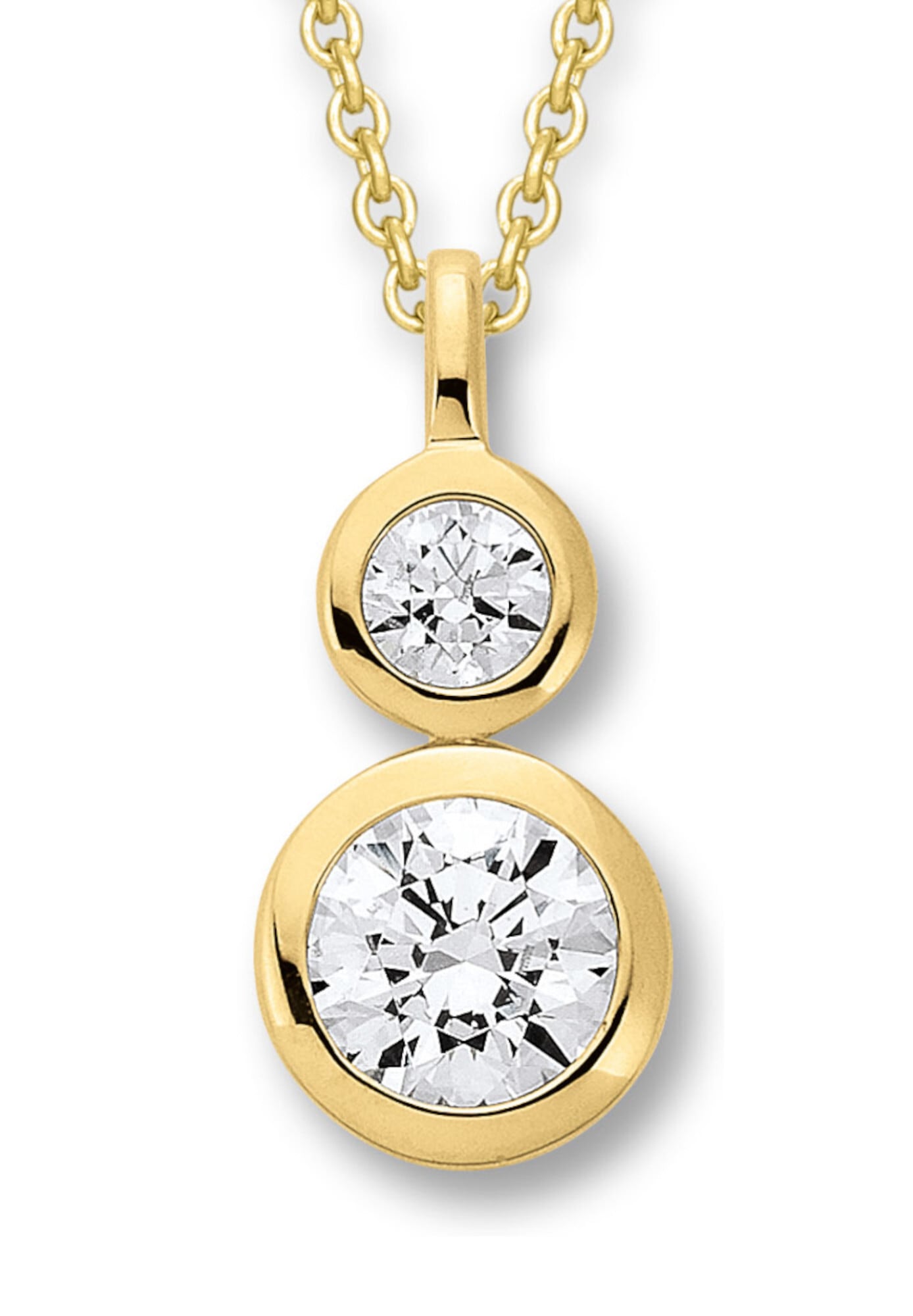 ONE ELEMENT Kettenanhänger »Zirkonia Anhänger aus 333 Gelbgold«