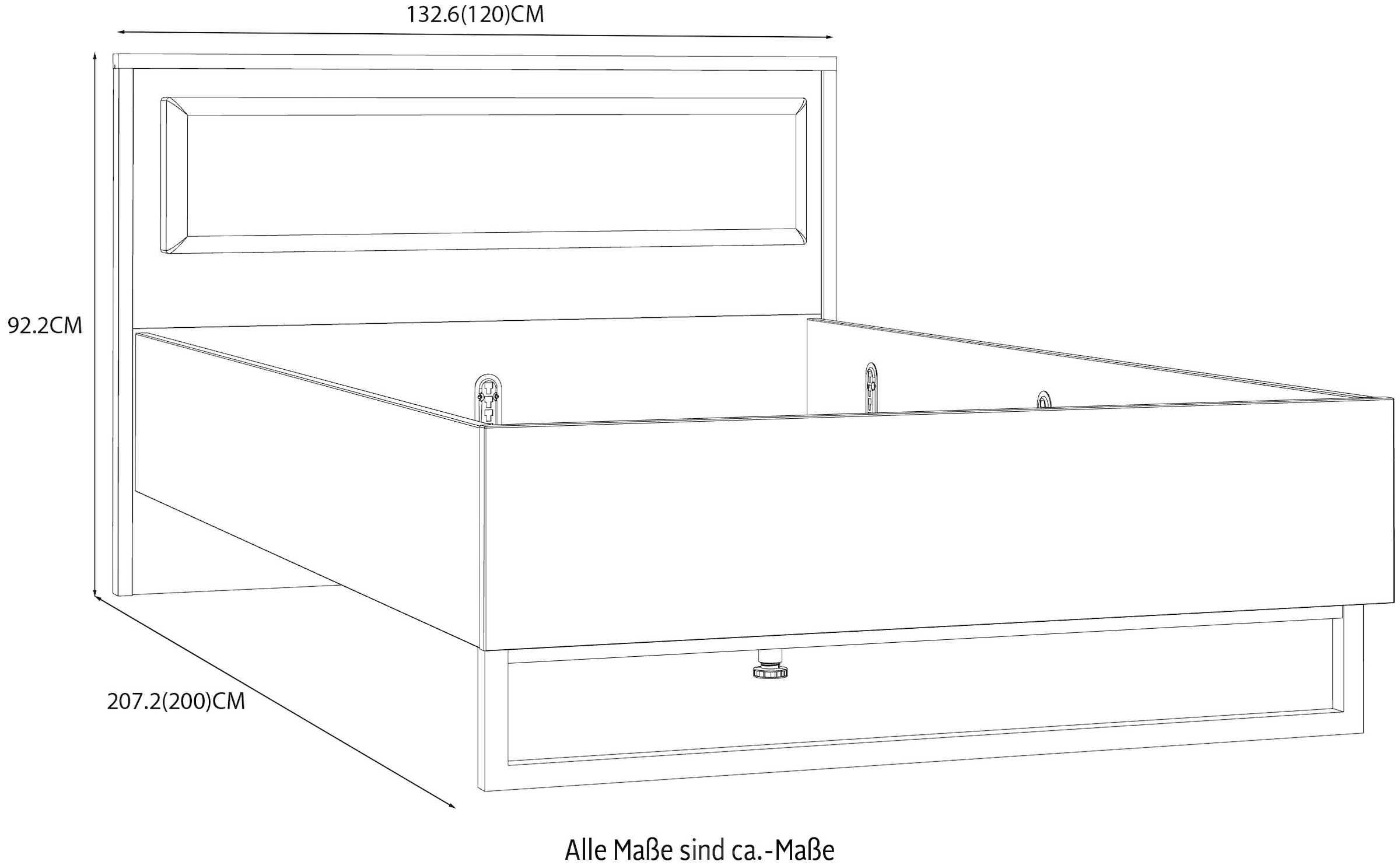 FORTE Bett, mit Metallkufe