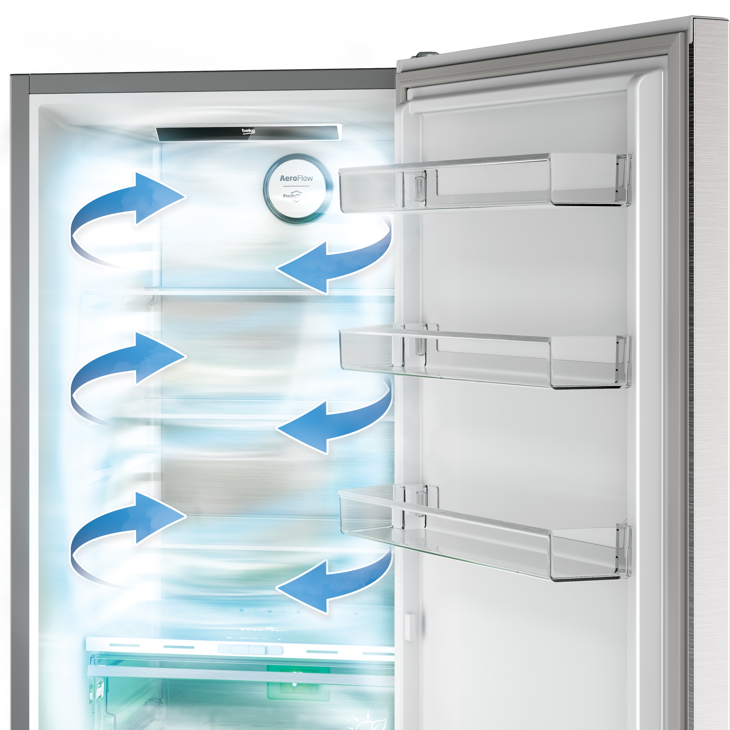 BEKO Kühl-/Gefrierkombination »B5RCNA376HXB« 186,5 cm hoch 59,5 cm breit Volle Kapazität – ohne Abtauen