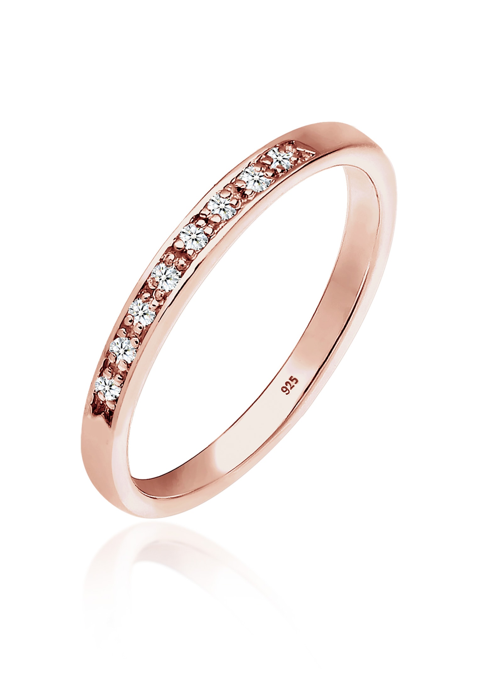 Elli DIAMONDS Trauring »Ring Diamant (0.04 ct) Verlobung Beisteckring Silber«