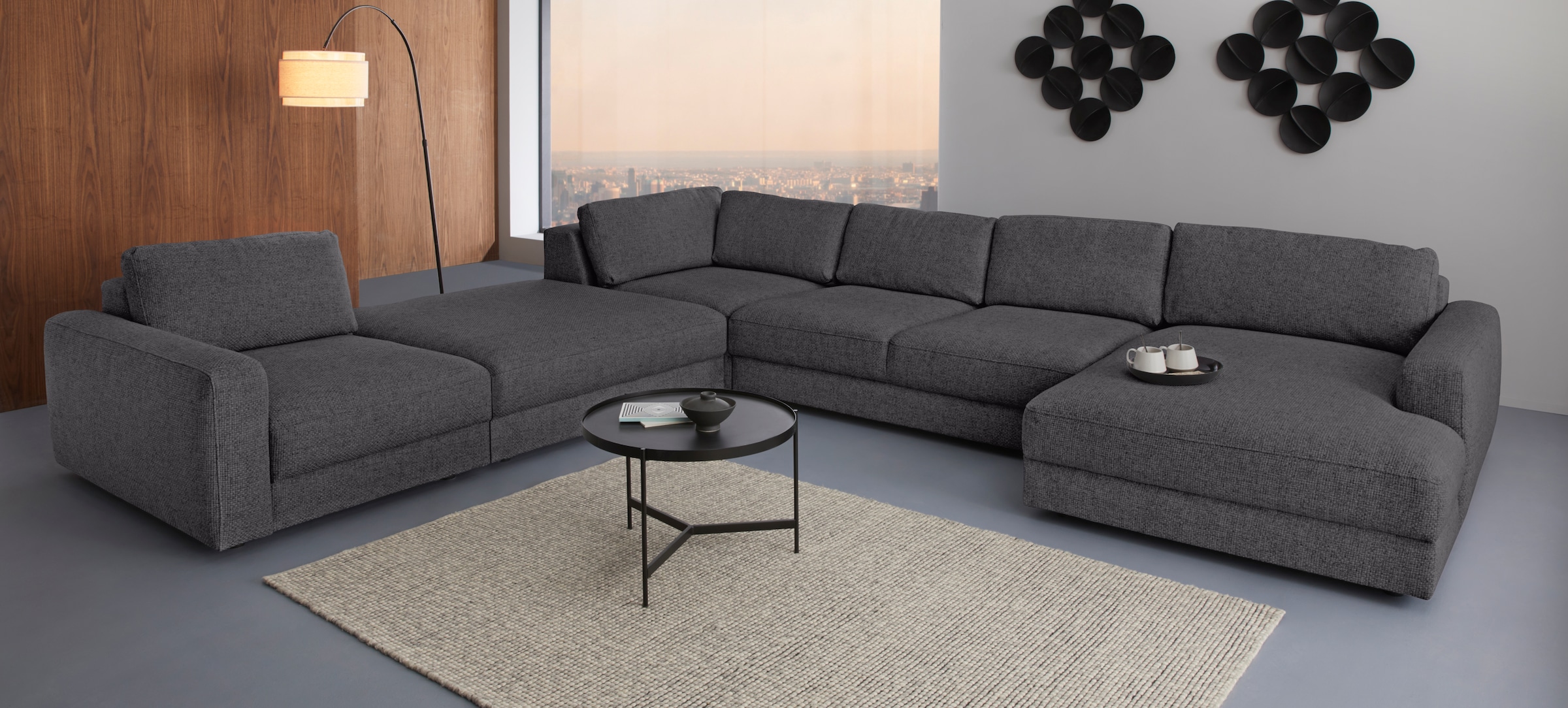 Places of Style Sofa-Mittelelement »Bloomfield Mega Hocker in 2 Größen«, passende Erweiterung zur Serie "Bloomfield", als Mittelelement passend