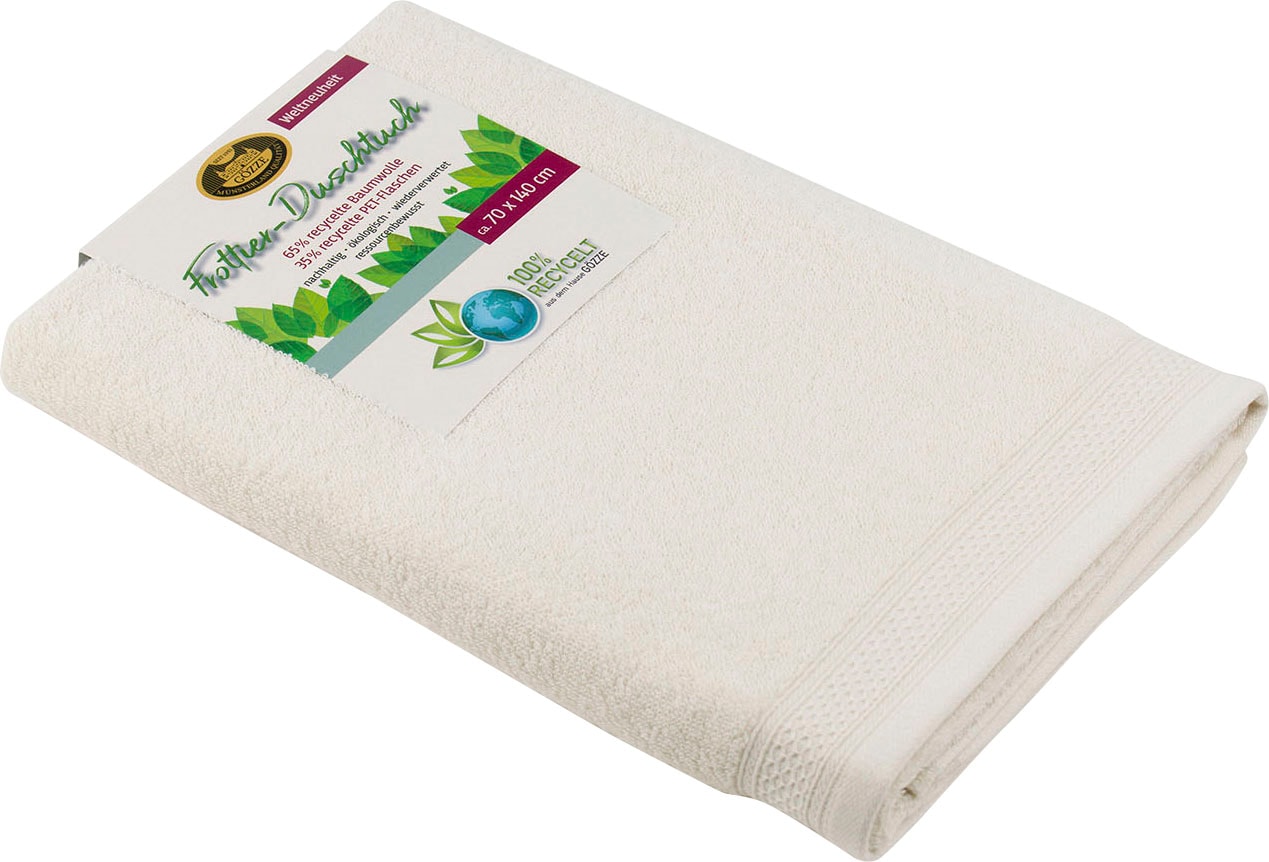 Gözze Badetuch »Uni Recycelt«, (1 St., Badetuch 70 x 140 cm), Uni Farben, 100% recycelten Materialien
