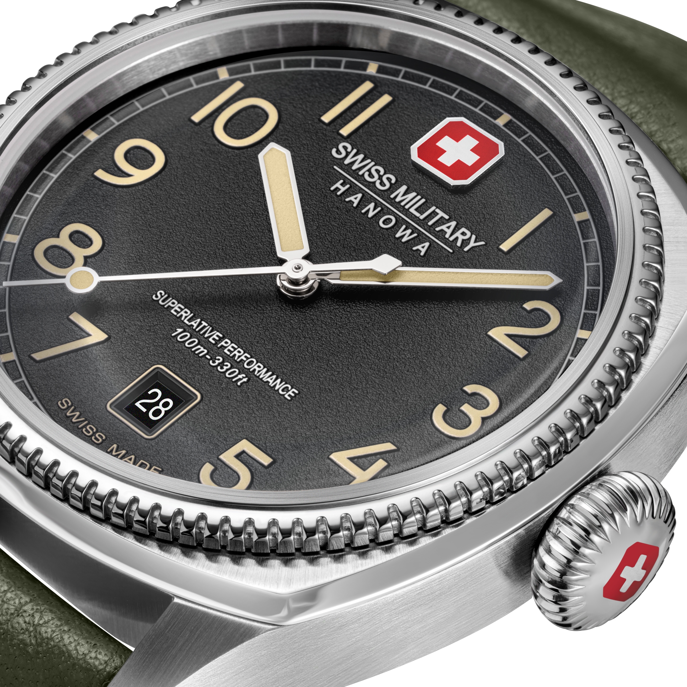 Swiss Military Hanowa 1100000002199 »Condor« Armbanduhr, Herrenuhr, Swiss Made, Lederarmband, analog, Tag