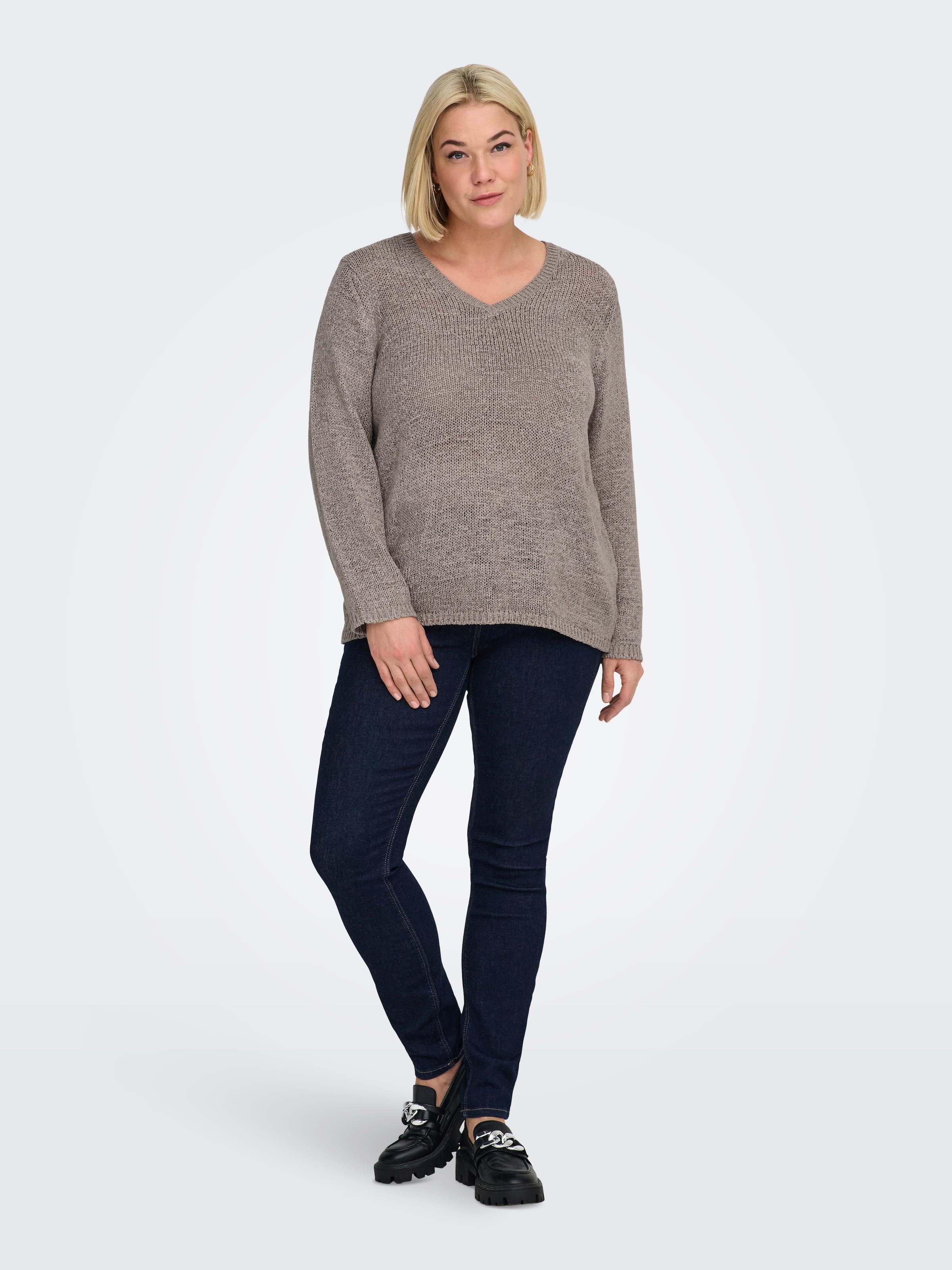 ONLY CARMAKOMA V-Ausschnitt-Pullover »CARGEENA L/S V-NECK KNT NOOS«
