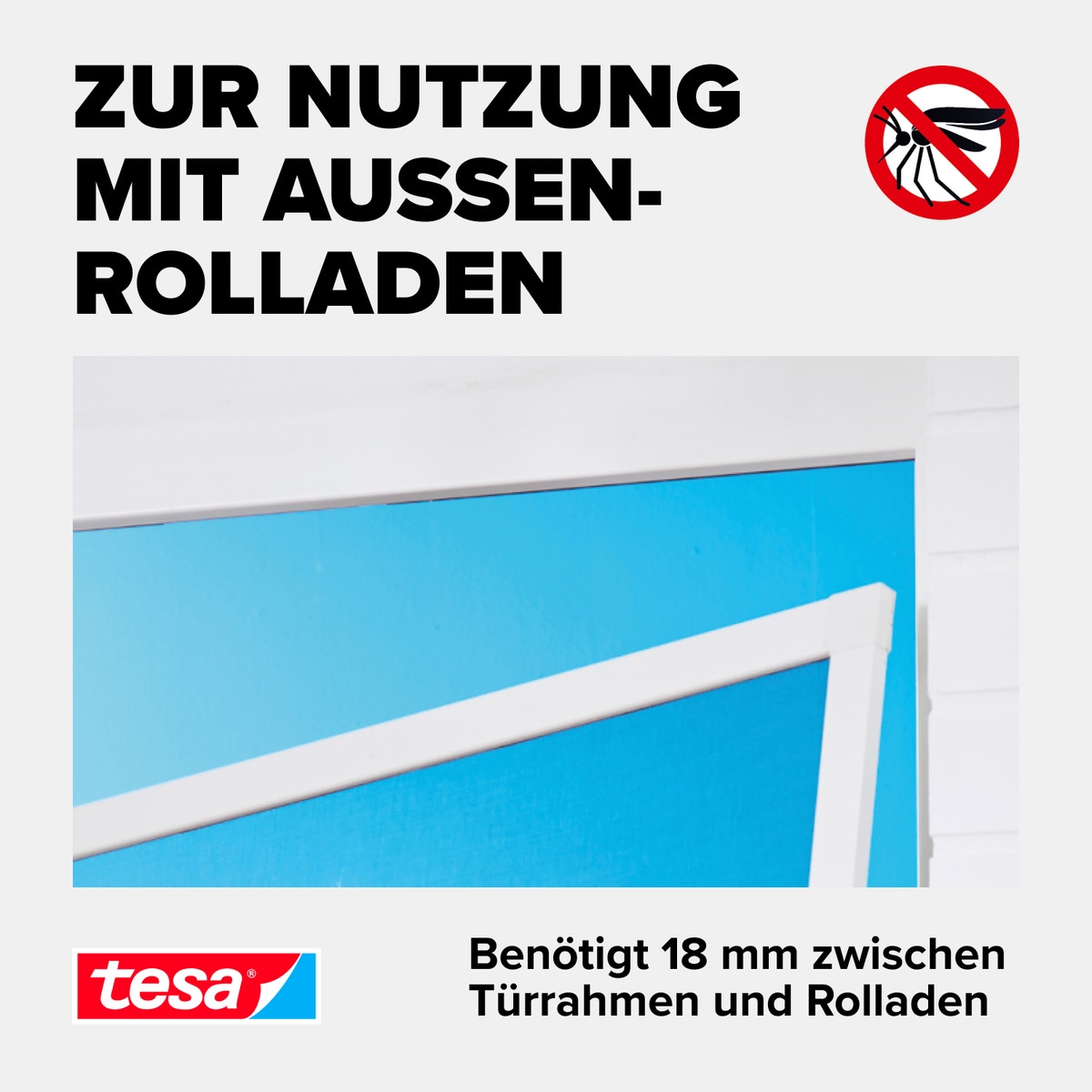 tesa Insektenschutz-Tür »Insect Stop Falt Adapter für ALU Comfort Fliegengitter - Adapter-Set«, zur Montage von Insektenschutz an Balkontür / Terrassentür