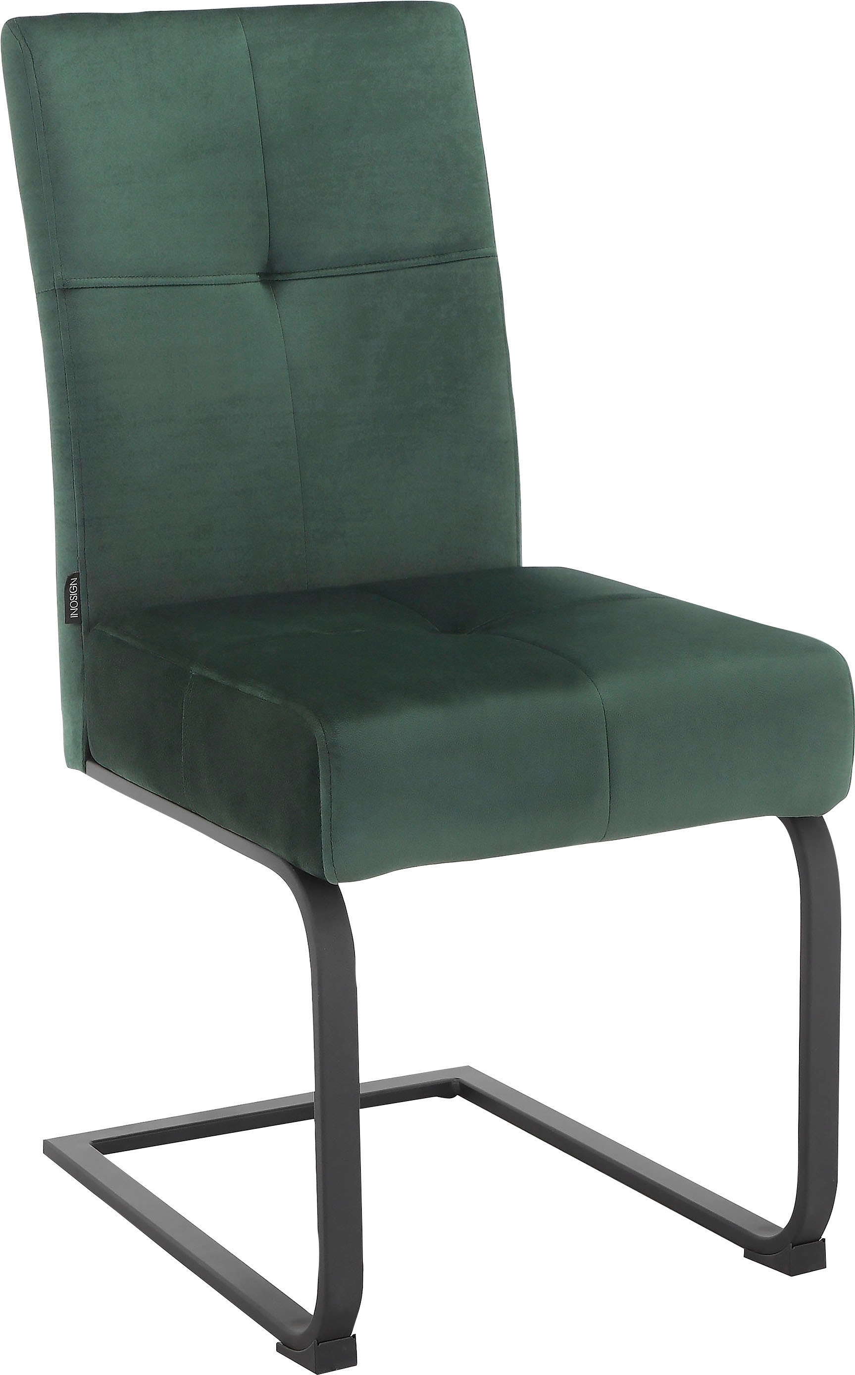 INOSIGN Esszimmerstuhl »Bjarka«, 2 St., Veloursstoff, Sitz und Rücken gepolstert, Gestell aus Metall, Sitzhöhe 48,5 cm