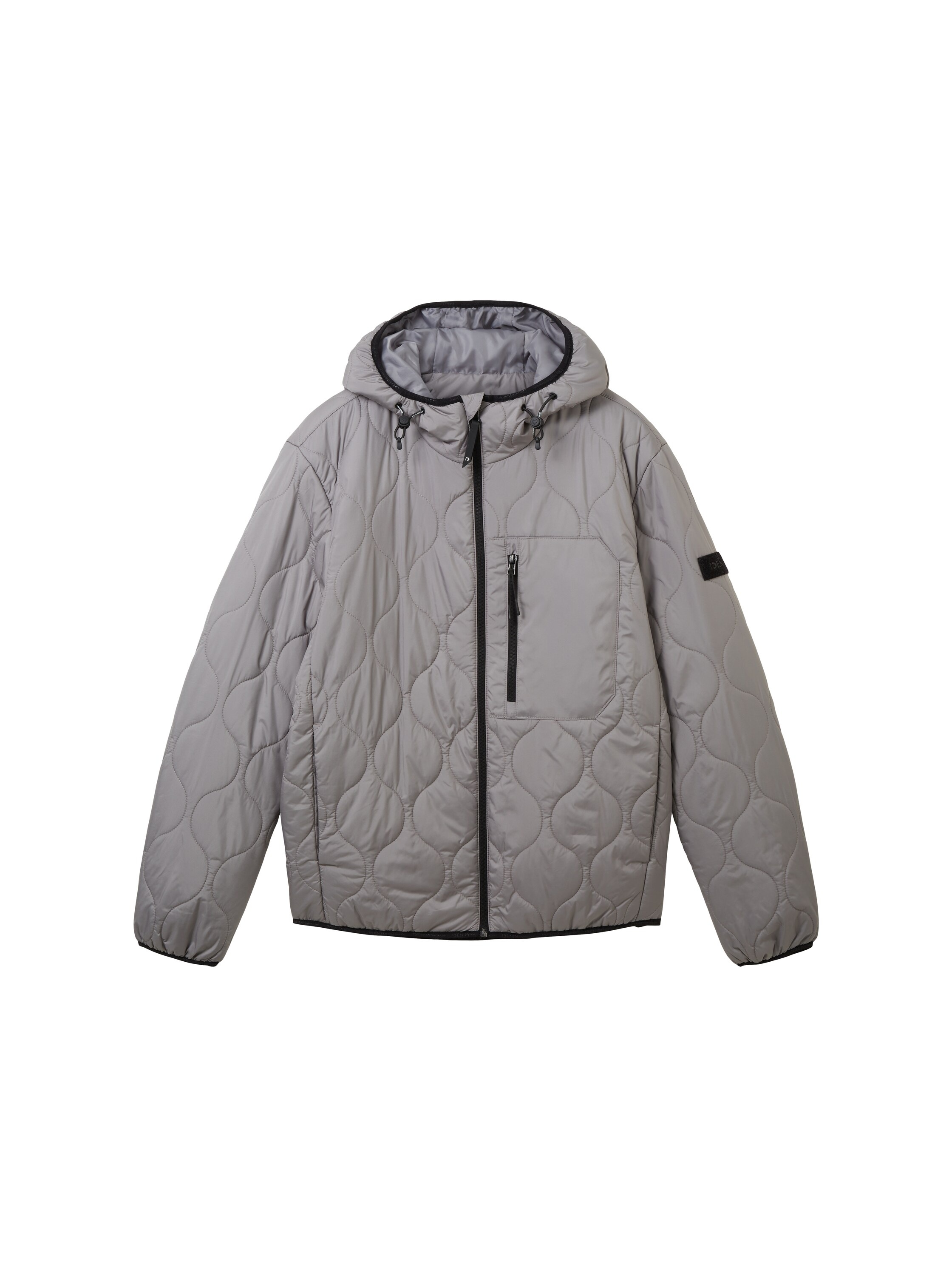 TOM TAILOR Denim Steppjacke, mit Kapuze, mit Logo-Badge am Ärmel