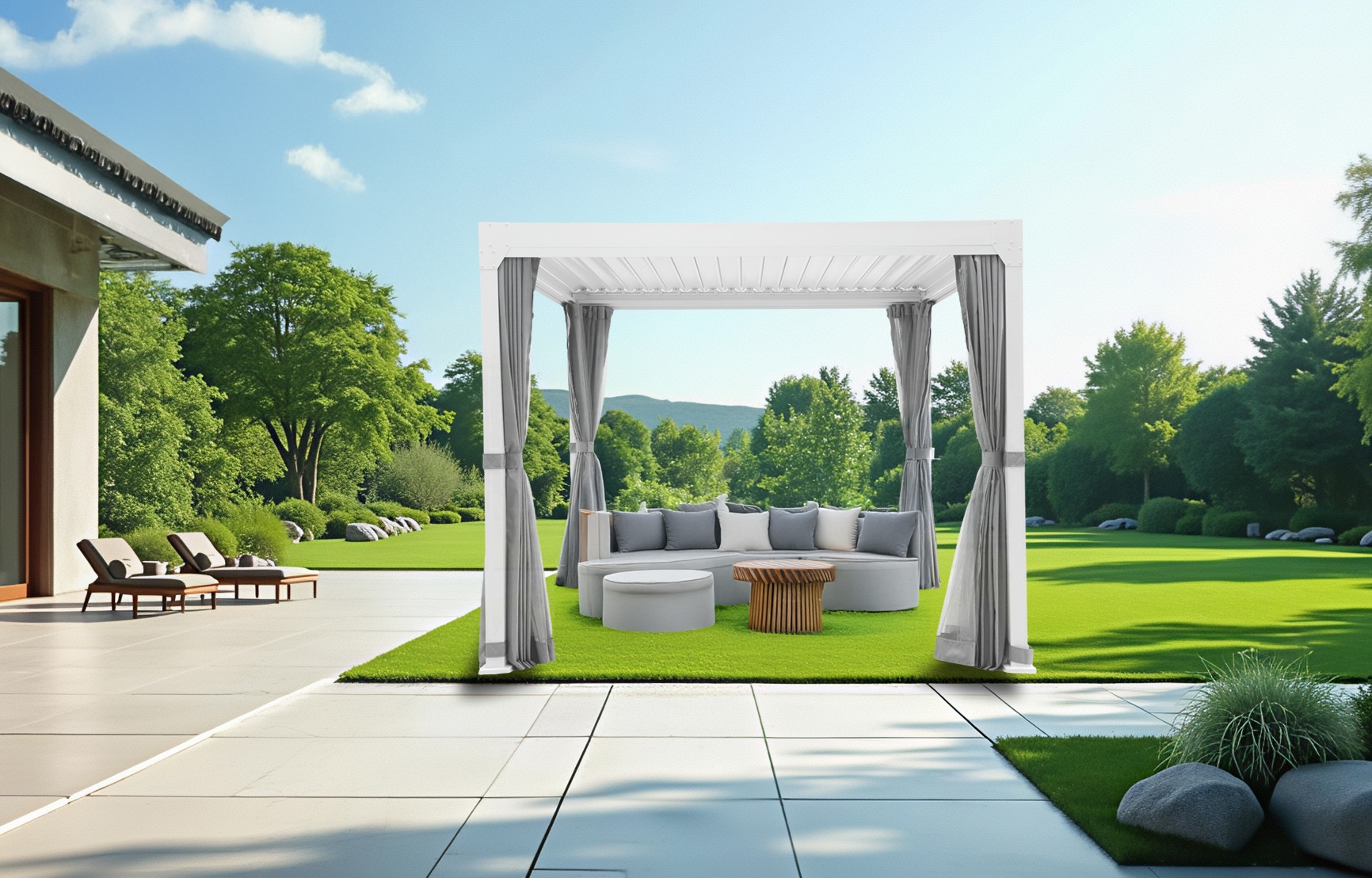 KONIFERA, »Palma« Pergola, mit Lamellendach, grau, B/H/T: 304 cm x 244 cm x 304 cm, grau