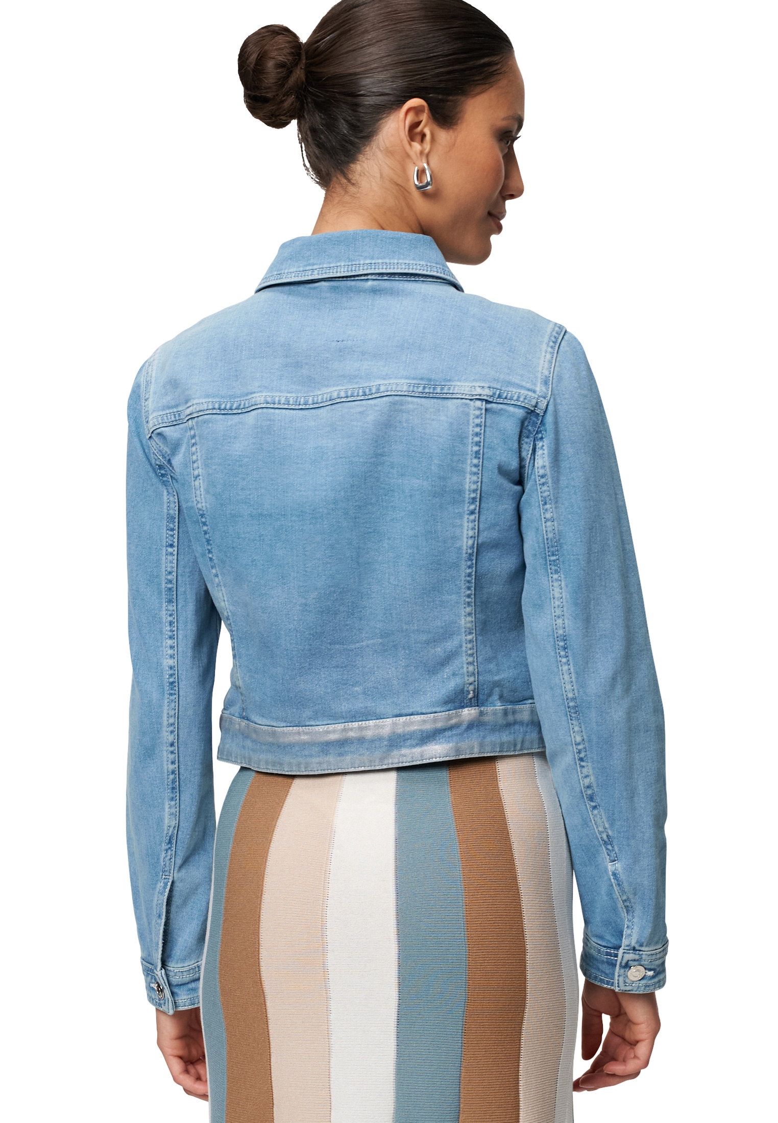 Zero Jeansblazer »Jeansjacke blau mit Knopfleiste«