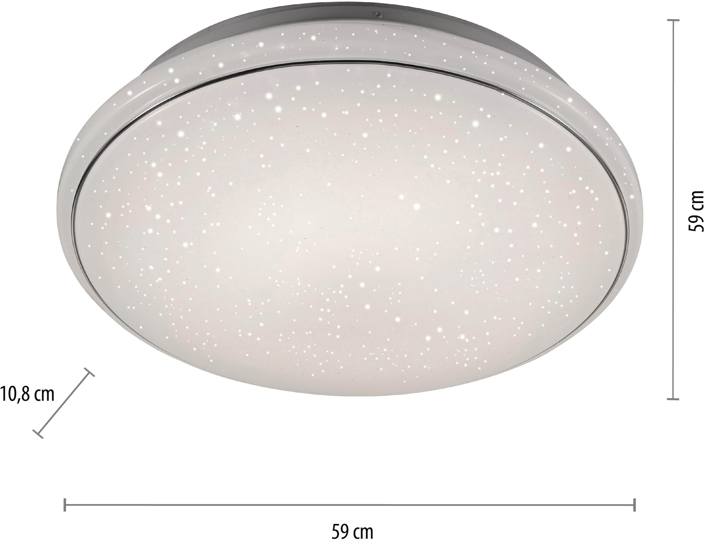 JUST LIGHT Deckenleuchte »JUPITER«, 1 flammig, Leuchtmittel LED-Board | LED fest integriert, CCT - Farbtemperaturregelung, dimmbar über Fernbedienung, Ø 59 cm