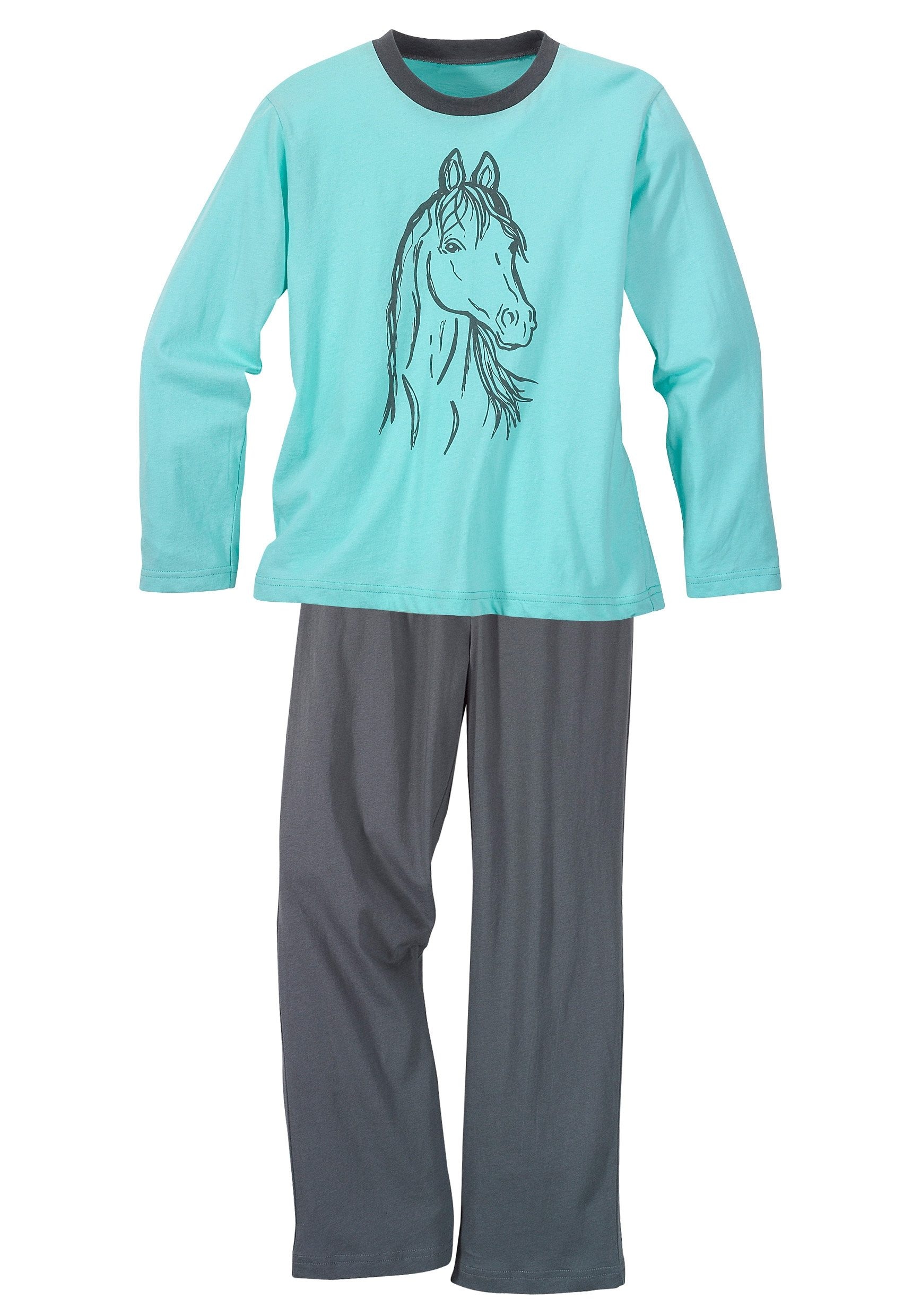 Vivance Pyjama, (4 tlg., 2 Stück), Oberteile in schönen Farben mit  Tierdruck bei